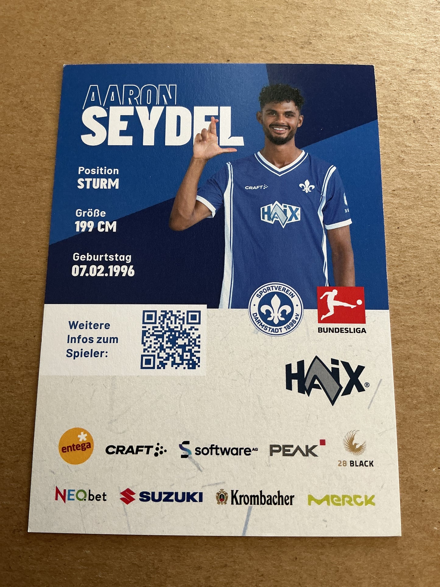 Aaron Seydel, Germany 🇩🇪 SV Darmstadt 98 2023/24 hand signed