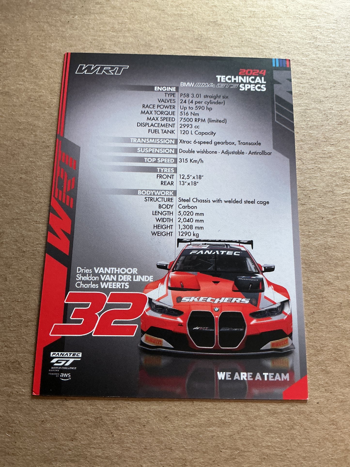 Sheldon van der Linde, South Africa 🇿🇦 Racing Sports 2025 hand signed