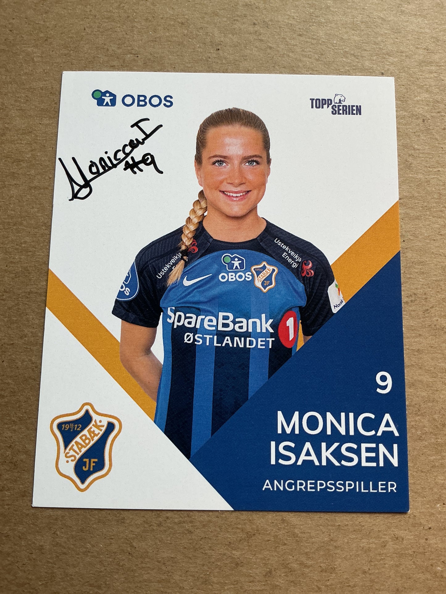Monica Isaksen, Norway 🇳🇴 Stabæk IF 2024/25 hand signed