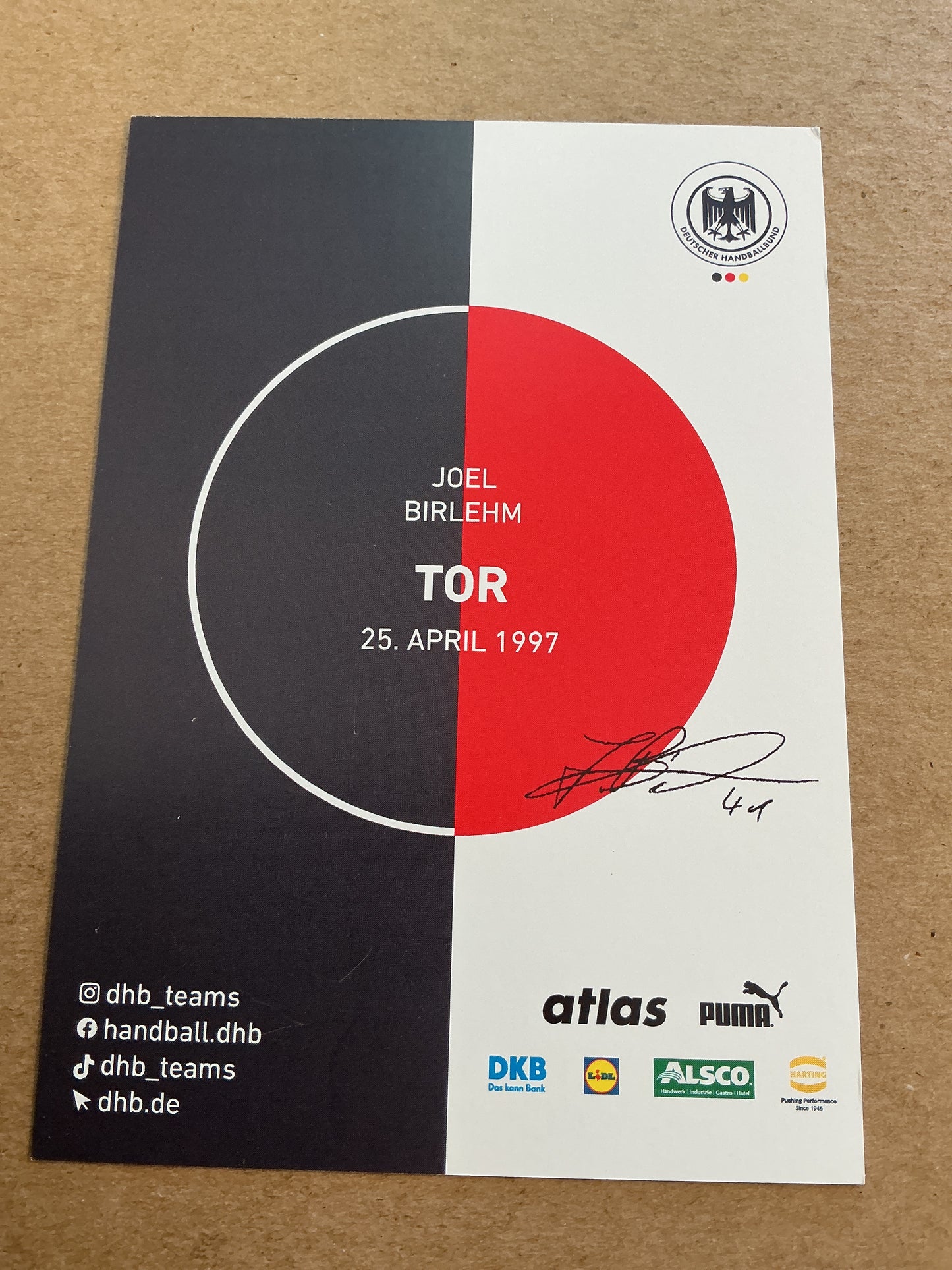 Joel Birlehm, Germany 🇩🇪 Handball Sports 2025 hand signed