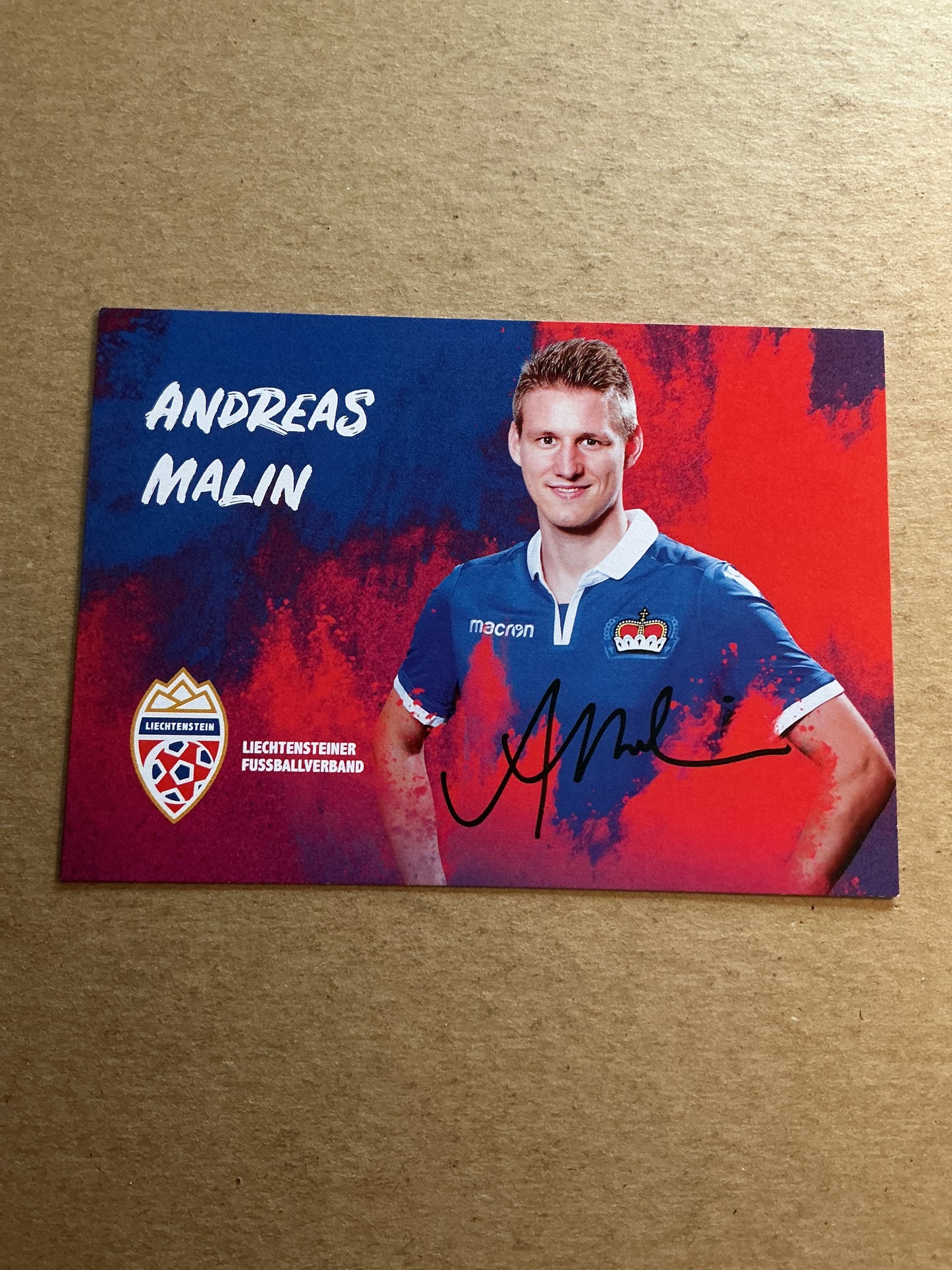 Andreas Malin, Liechtenstein 🇱🇮 2022 hand signed