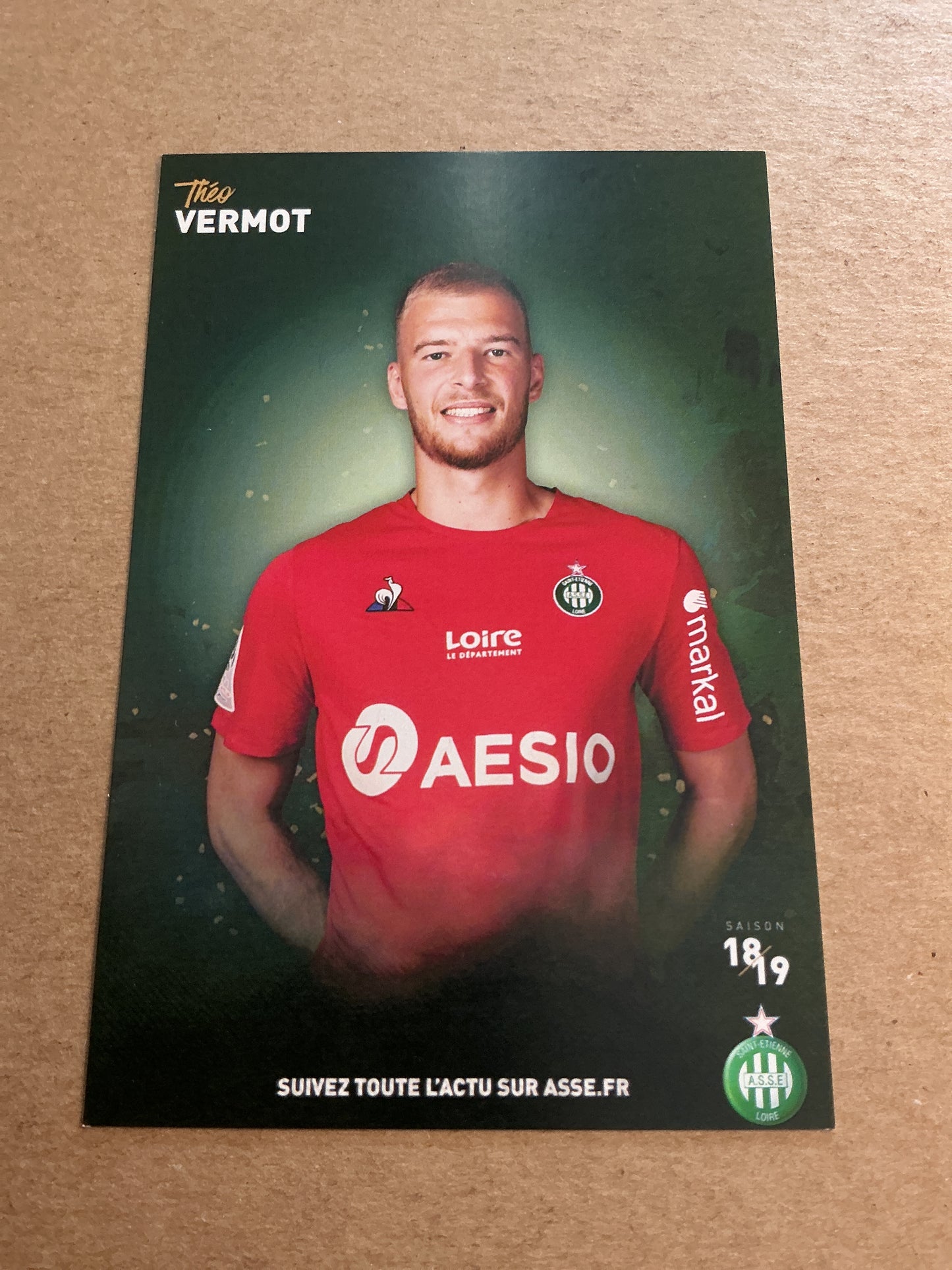 Theo Vermot, France 🇫🇷 AS Saint-Etienne 2018/19 hand signed