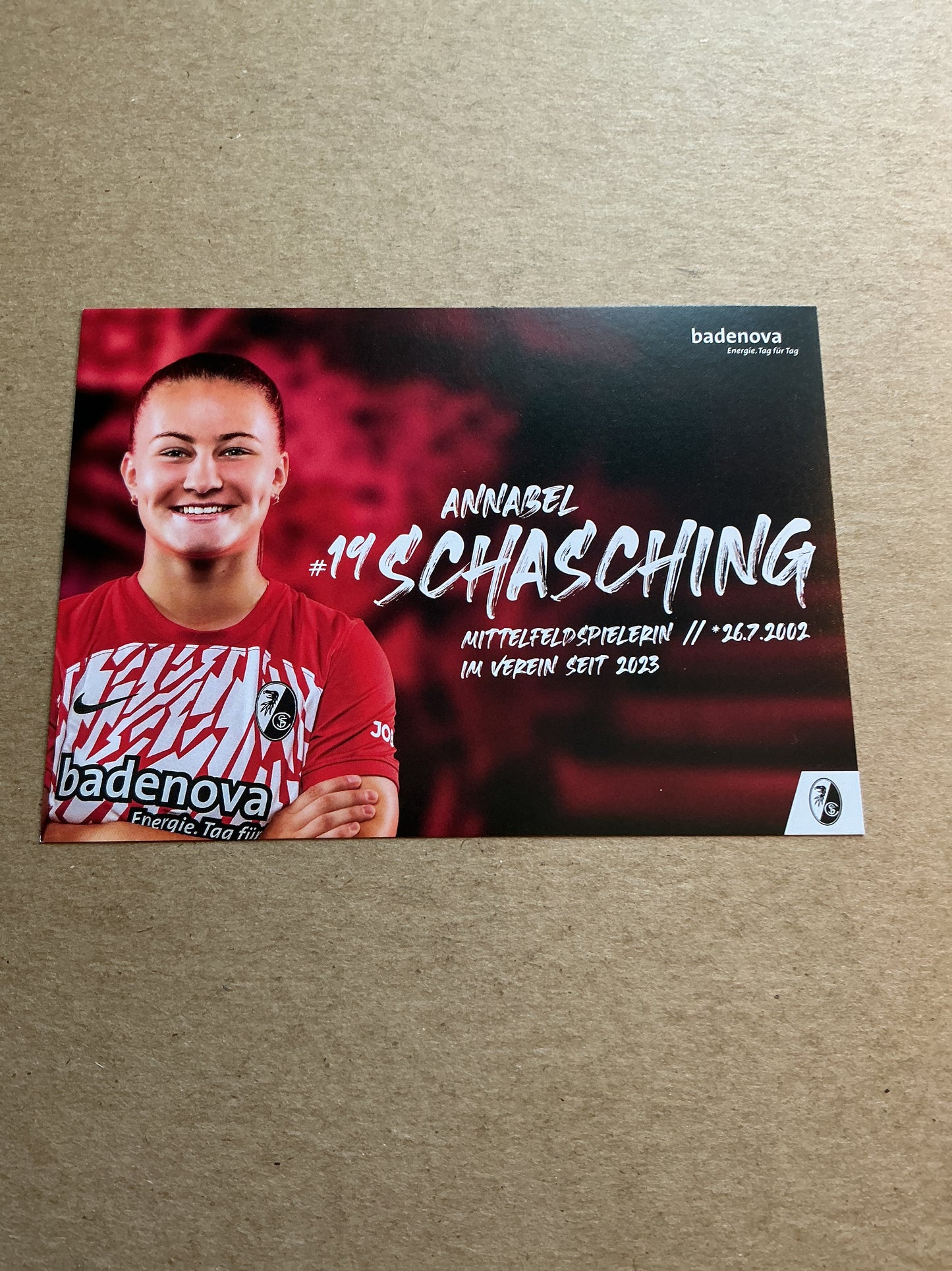 Annabel Schasching, Austria 🇦🇹 SC Freiburg 2023/24 hand signed