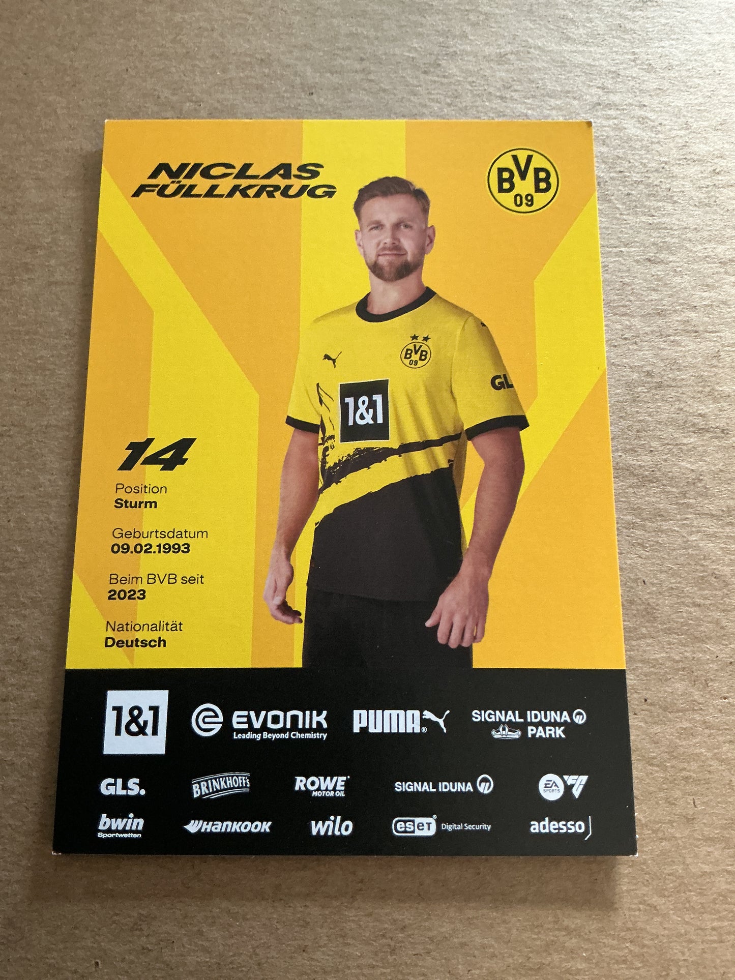 Niclas Füllkrug, Germany 🇩🇪 Borussia Dortmund 2023/24 hand signed