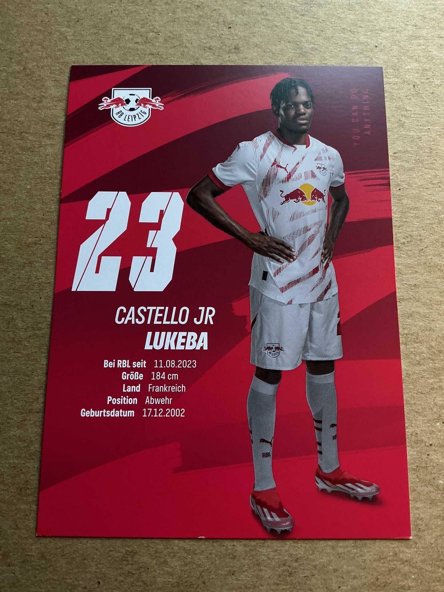Castello Jr Lukeba, France 🇫🇷 RB Leipzig 2024/25 hand signed