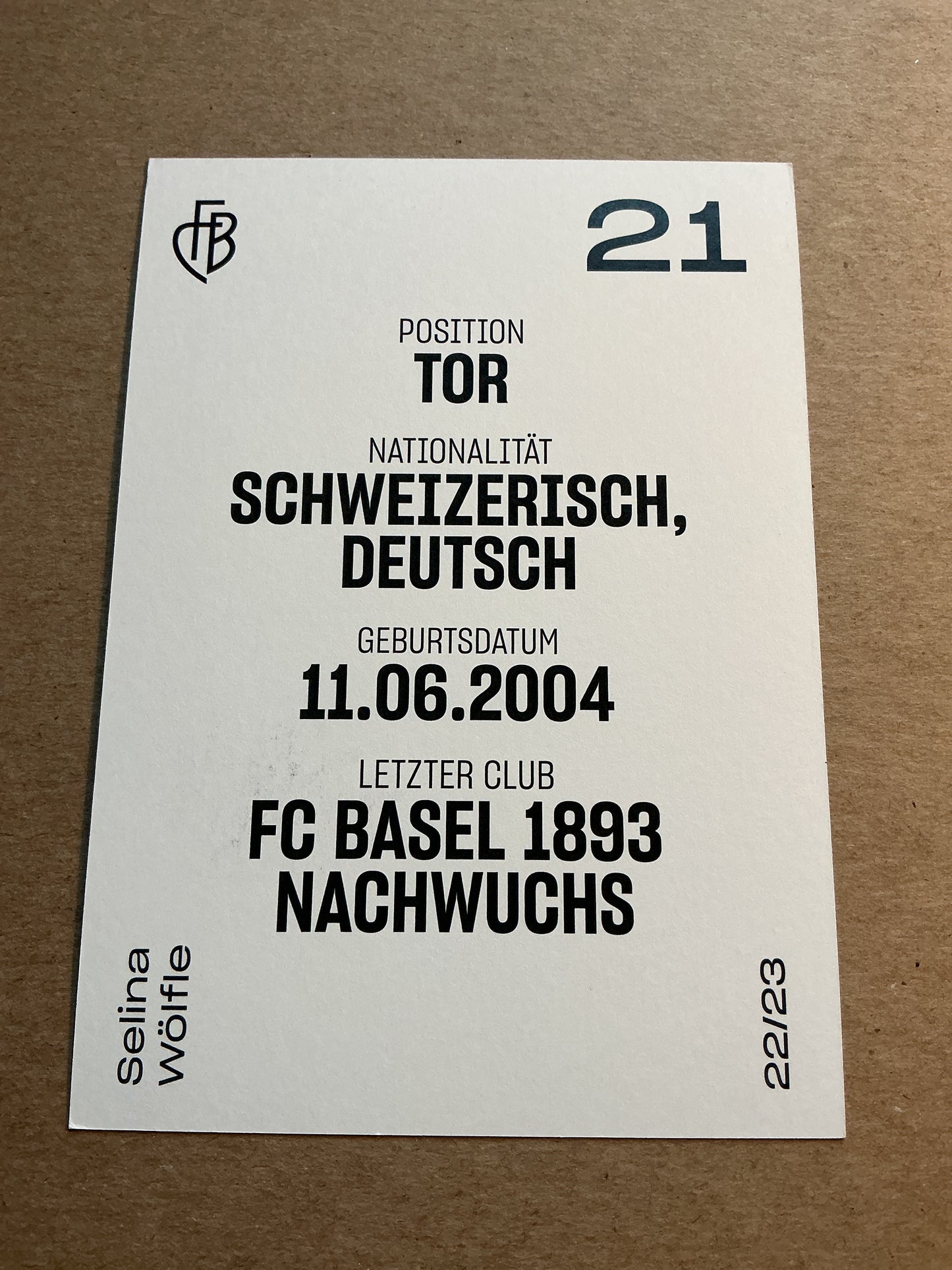 Selina Wölfle, Switzerland 🇨🇭 FC Basel 2022/23 hand signed