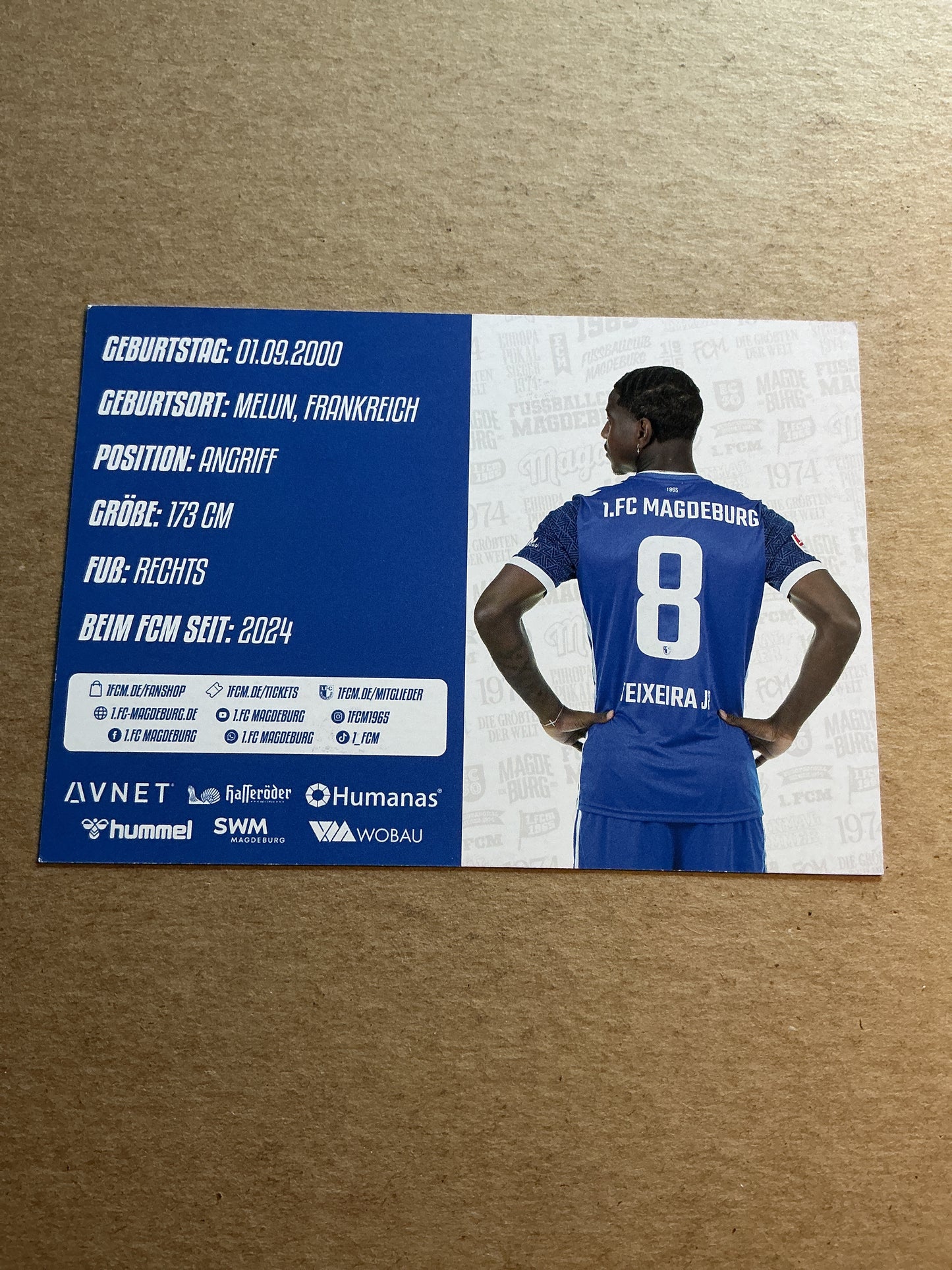 Bryan Teixeira, France 🇫🇷 1.FC Magdeburg 2024/25 hand signed