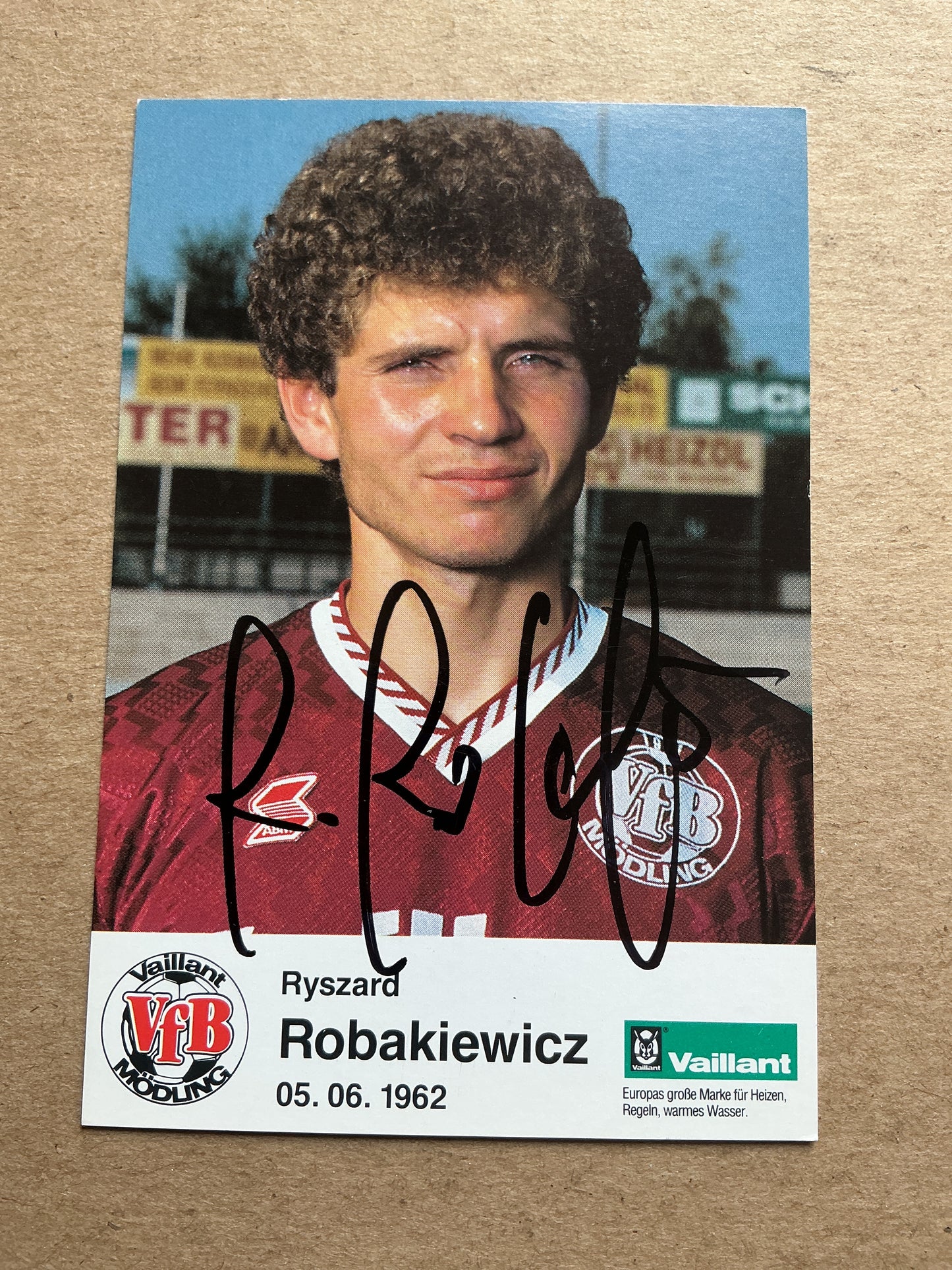 Ryszard Robakiewicz, Poland 🇵🇱 VfB Mödling 1992/93 hand signed