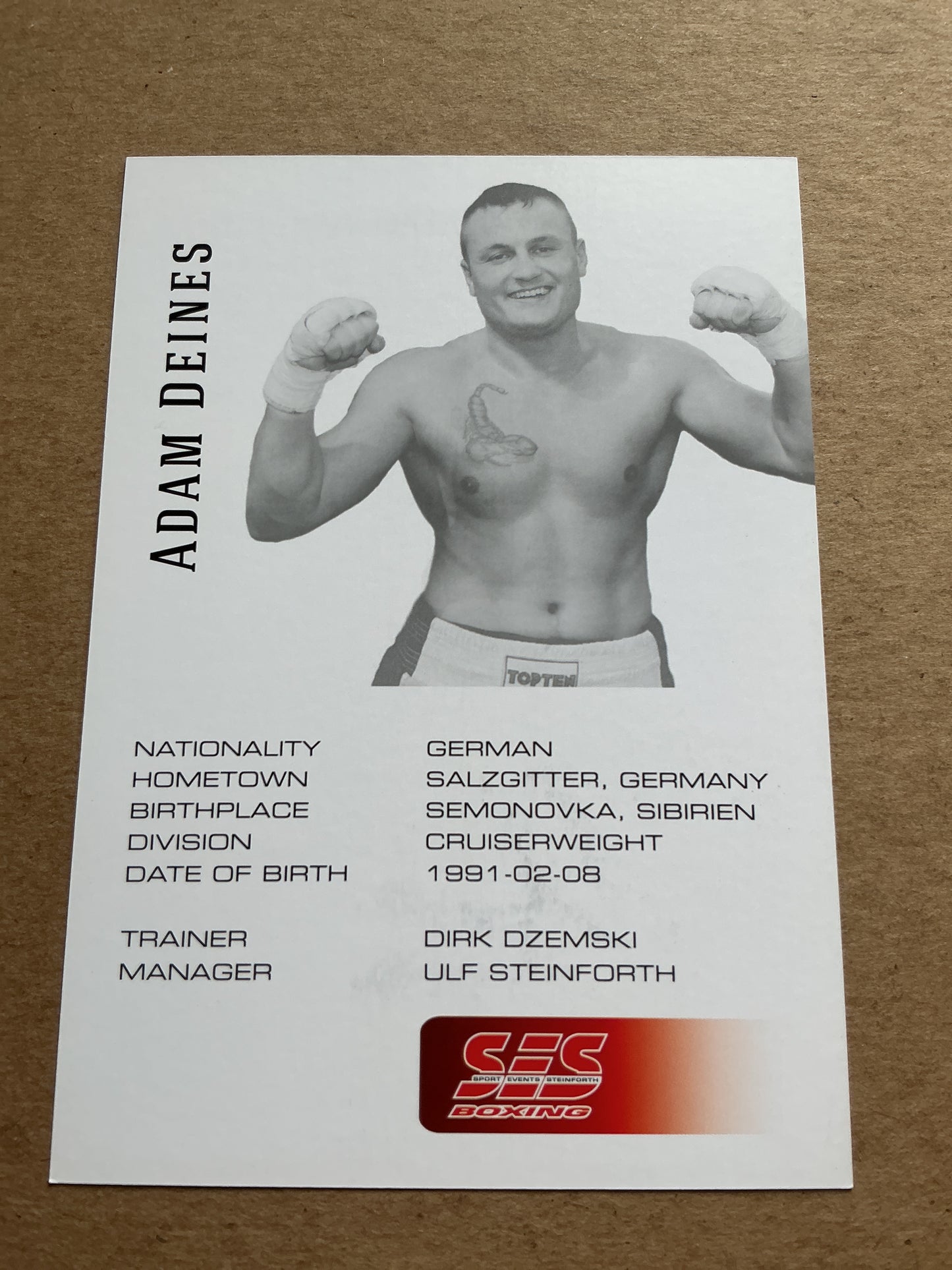 Adam Deines, Germany 🇩🇪 Boxing Sports 2025 hand signed