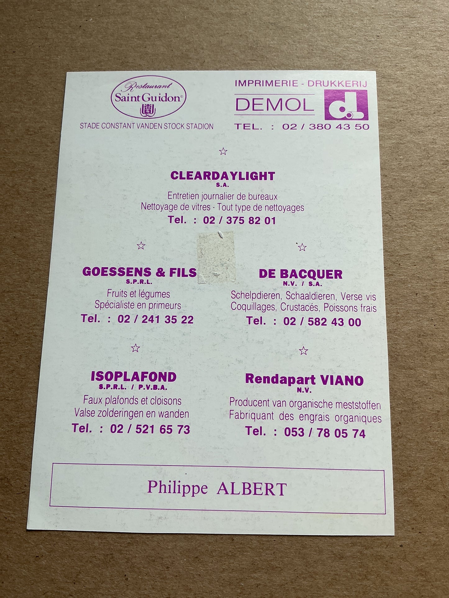 Philippe Albert, Belgium π§πͺ RSC Anderlecht 1993/94 hand signed