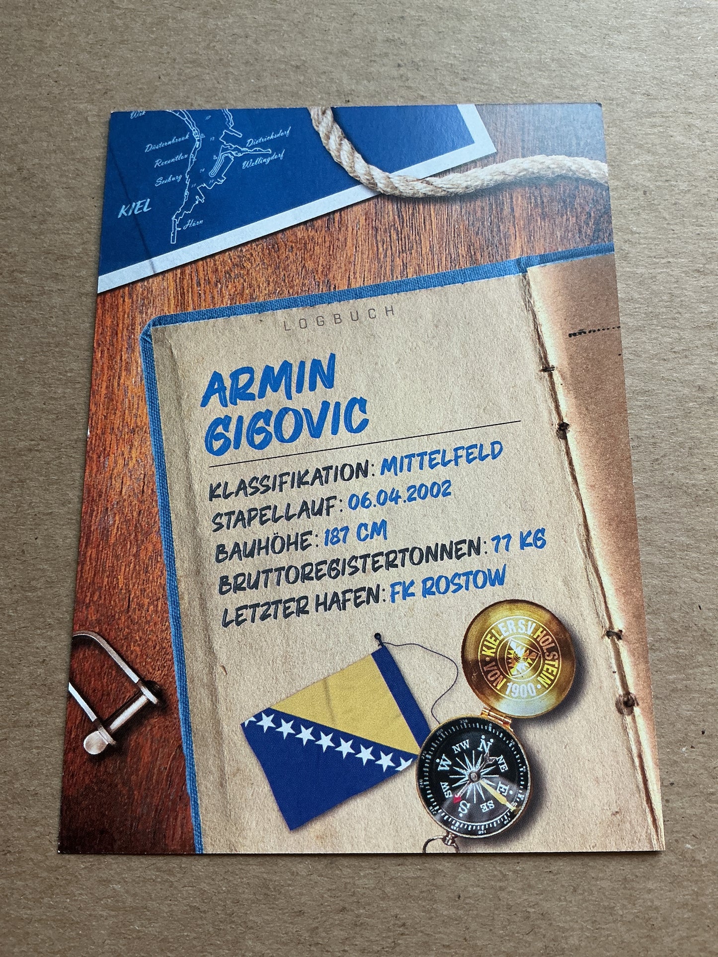 Armin Gigovic, Bosnia 🇧🇦 Holstein Kiel 2024/25 hand signed