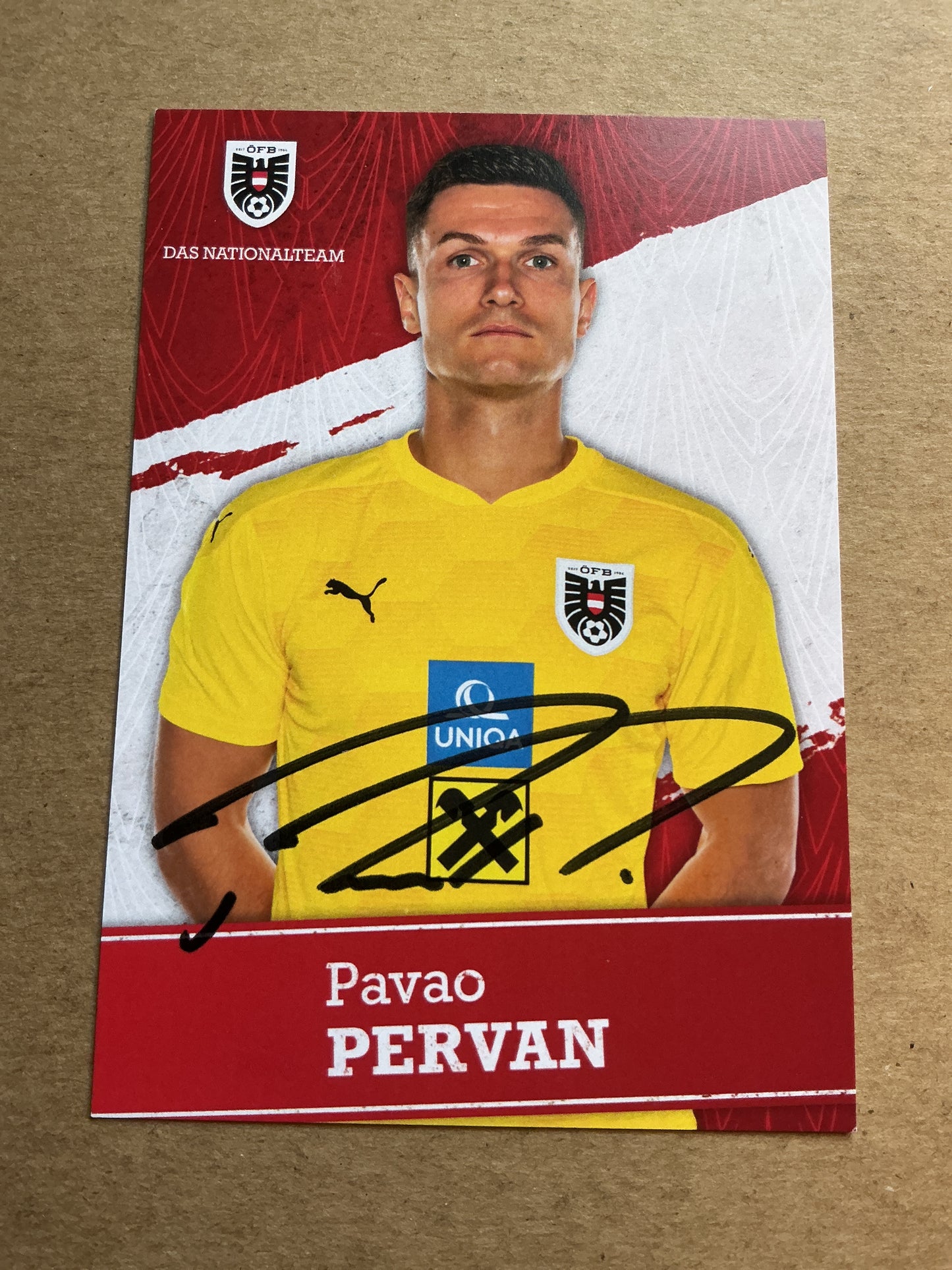 Pavao Pervan, Austria 🇦🇹 UEFA Euro Cup 2020 hand signed