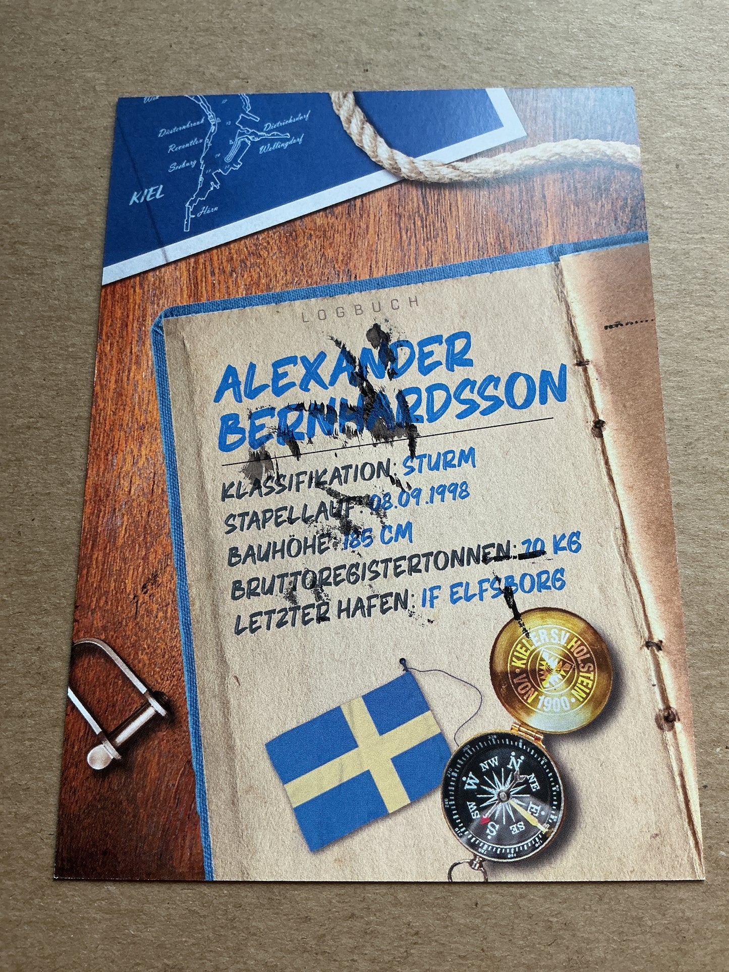Alexander Bernhardsson, Sweden 🇸🇪 Holstein Kiel 2024/25 hand signed