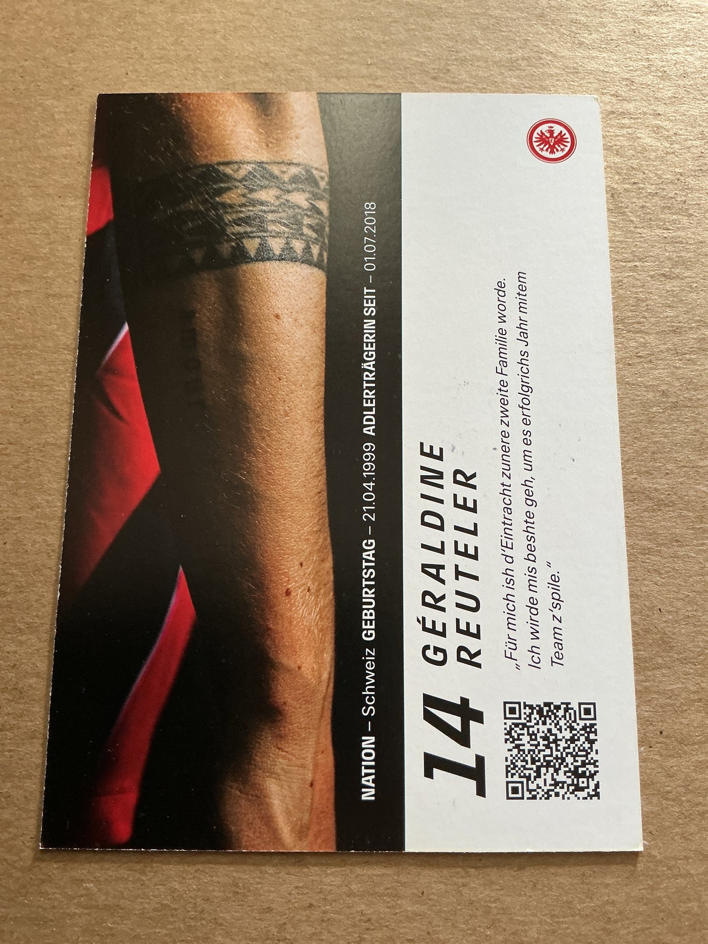 Geraldine Reuteler, Switzerland 🇨🇭 Eintracht Frankfurt 2023/24 hand signed