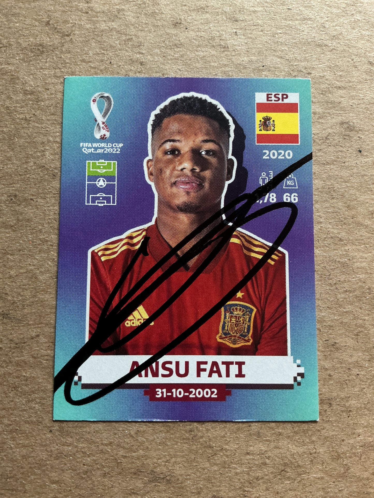 Ansu Fati, Spain 🇪🇸 FIFA World Cup 2022 Panini hand signed