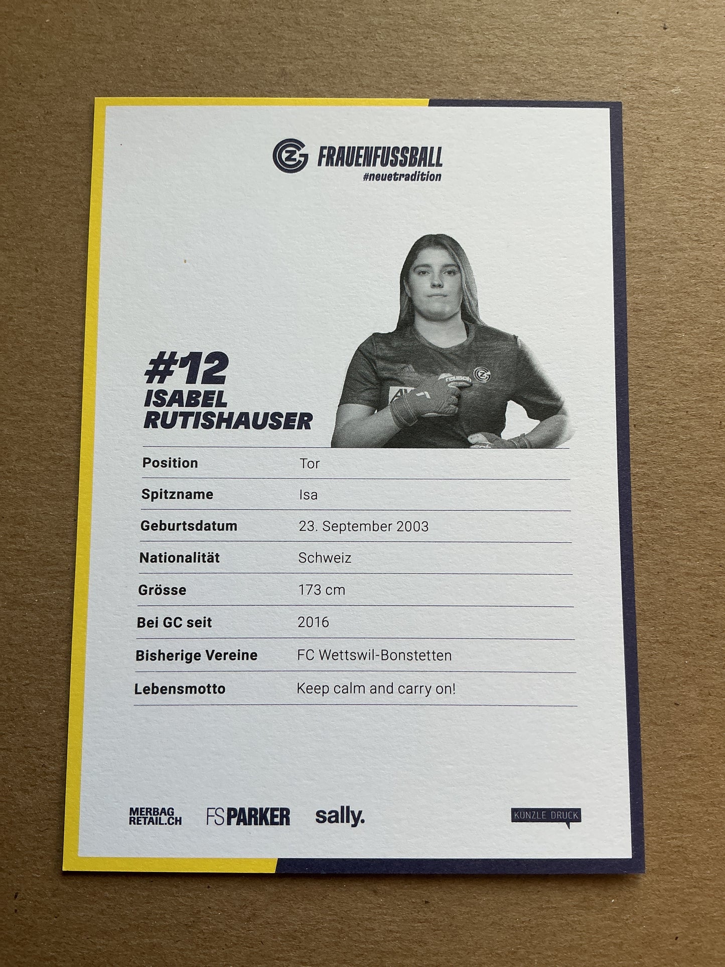 Isabel Rutishauser, Switzerland 🇨🇭Grasshopper Zürich 2021/22 hand signed