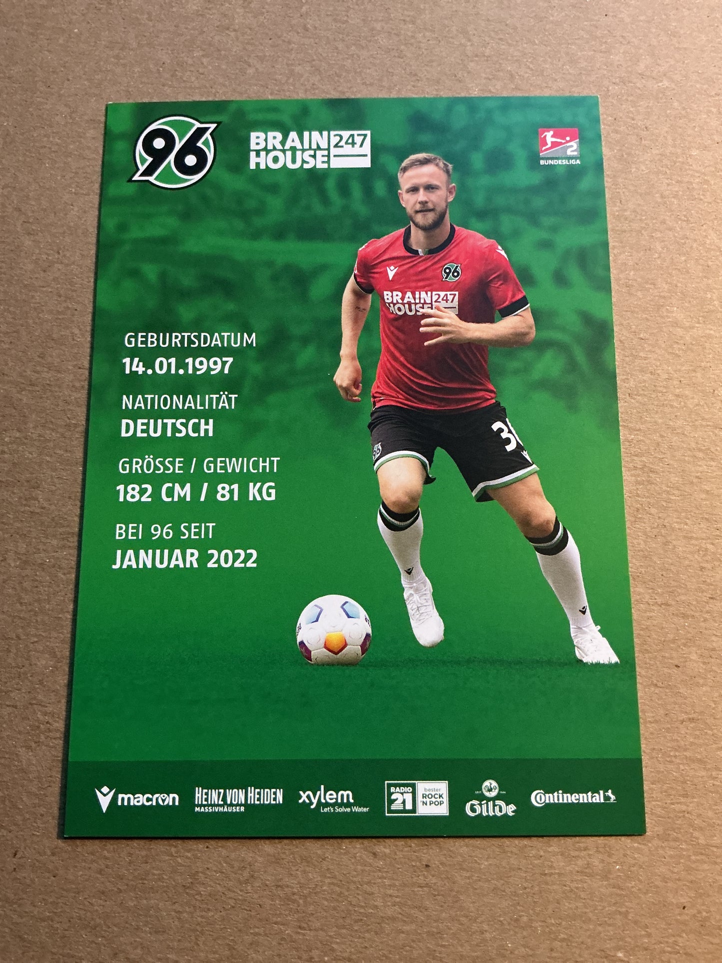 Cedric Teuchert, Germany π©πͺ Hannover 96 2023/24 hand signed