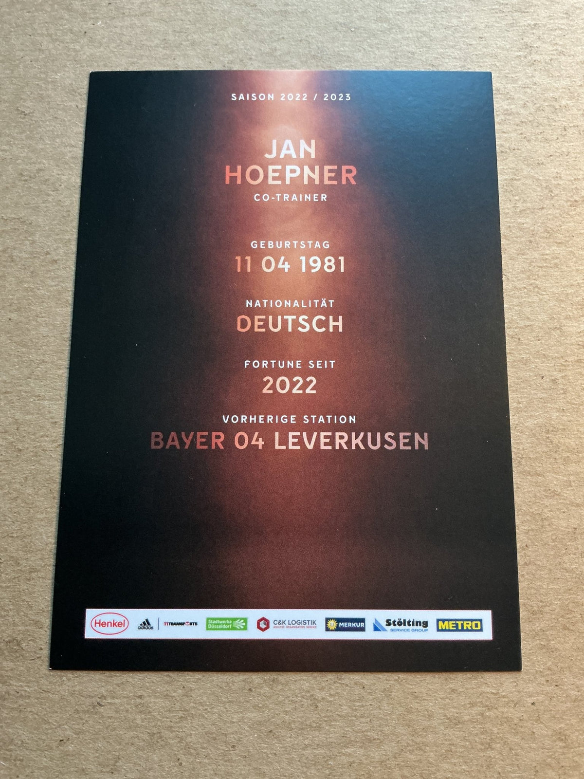 Jan Hoepner, Germany 🇩🇪 Fortuna Düsseldorf 2022/23 hand signed - Autographs-World