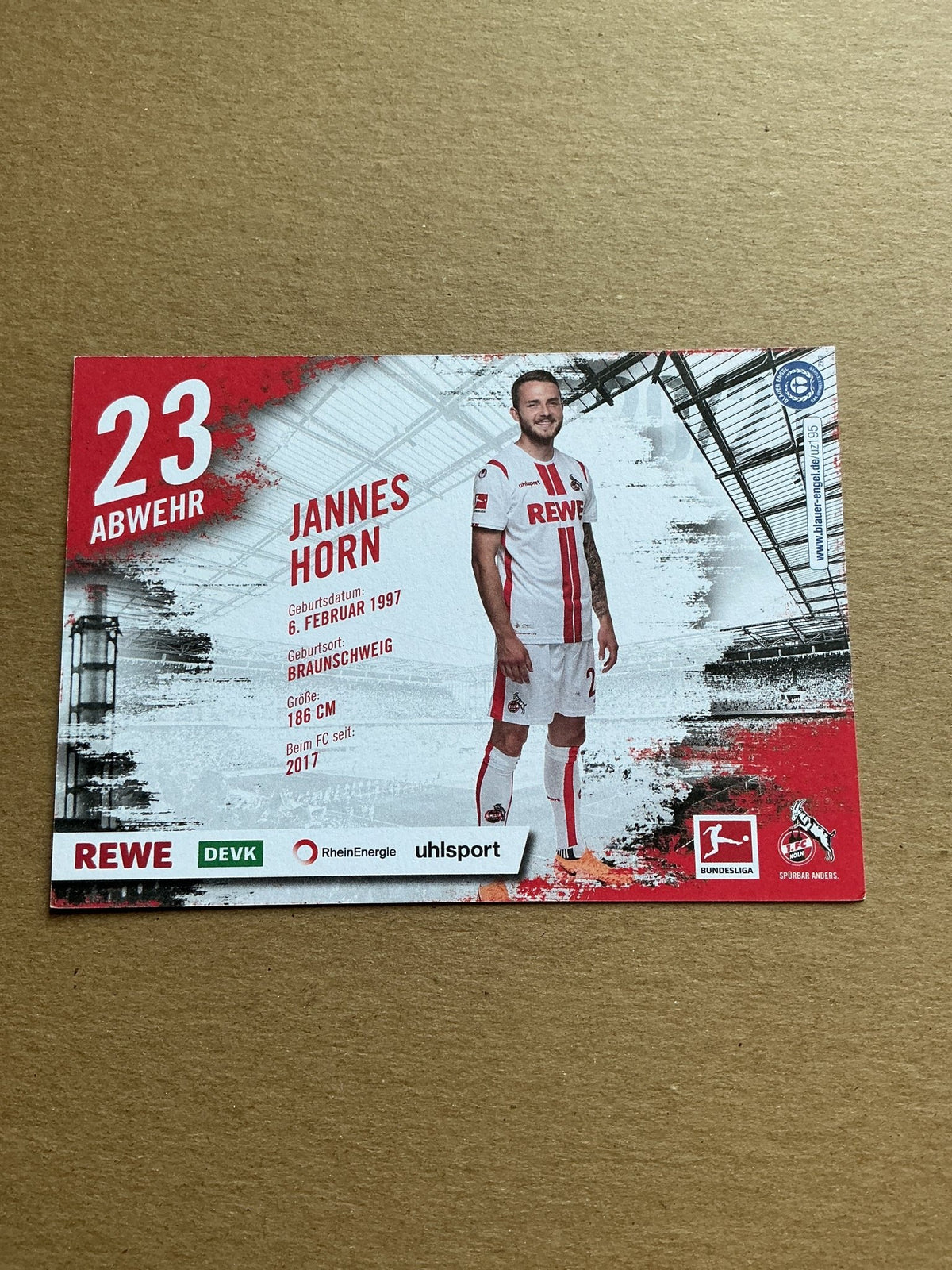 Jannes Horn, Germany 🇩🇪 1.FC Köln 2020/21 hand signed - Autographs-World