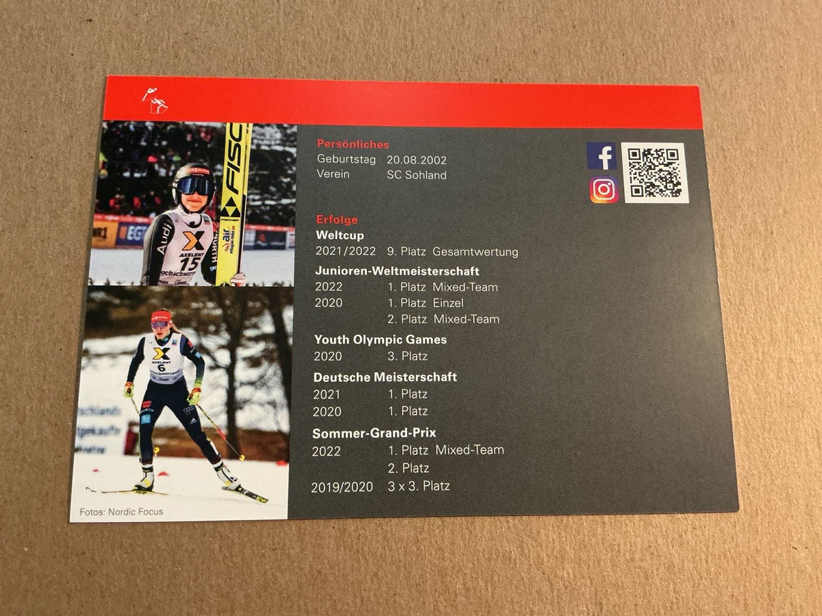 Jenny Nowack, Germany π©πͺ Ski Jumping Winter 2022/23 hand signed - Autographs-World