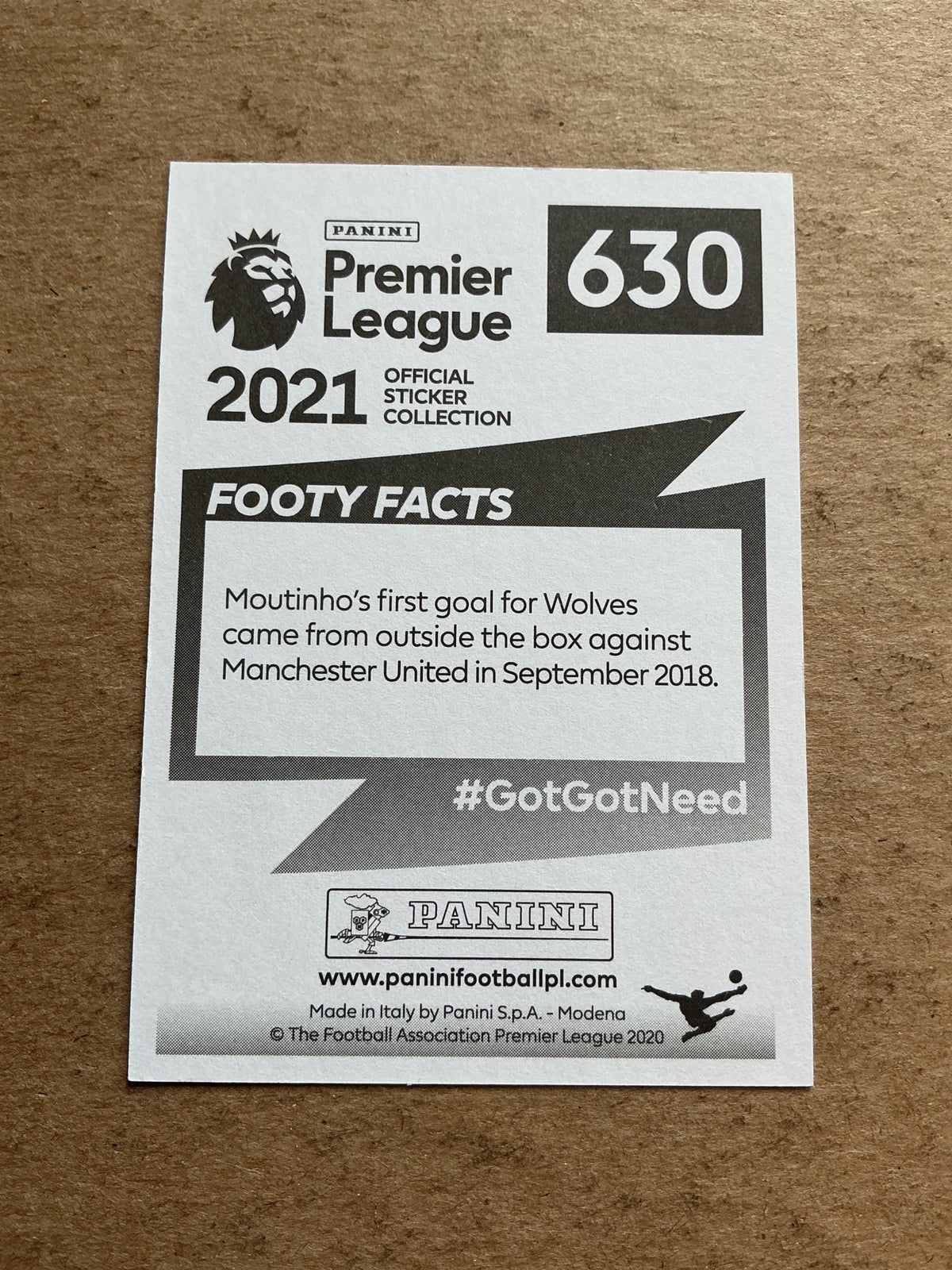 João Moutinho, Portugal 🇵🇹 Wolverhampton Wanderers 2021 Panini hand signed - Autographs-World
