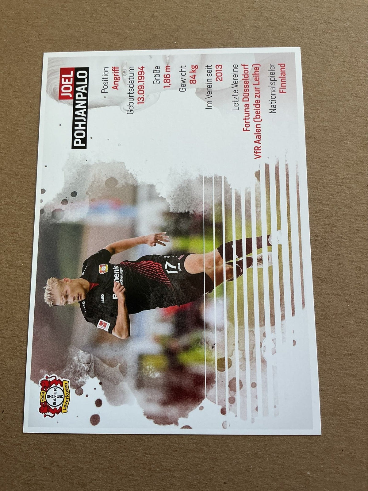 Joel Pohjanpalo, Finland 🇫🇮 Bayer 04 Leverkusen 2017/18 hand signed - Autographs-World