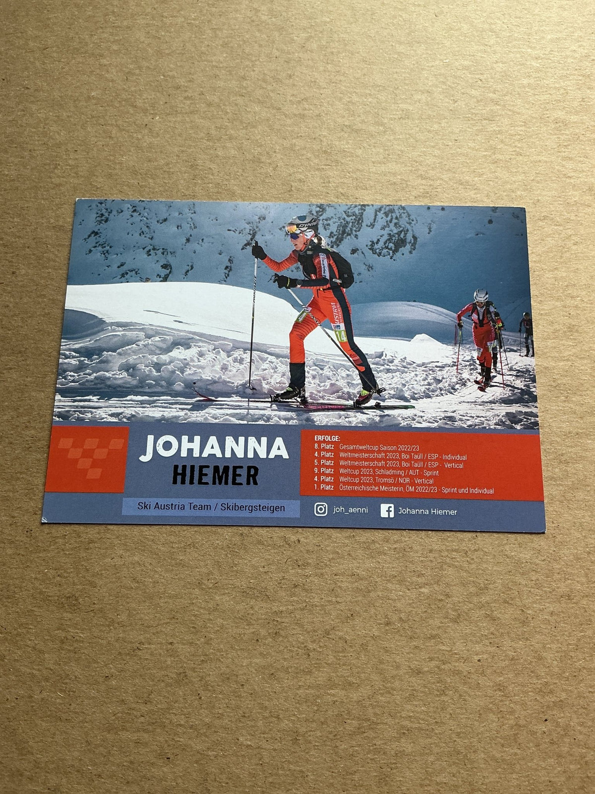 Johanna Hiemer, Austria 🇦🇹 Ski Mountaineering Winter Sports 2024/25 hand signed - Autographs-World