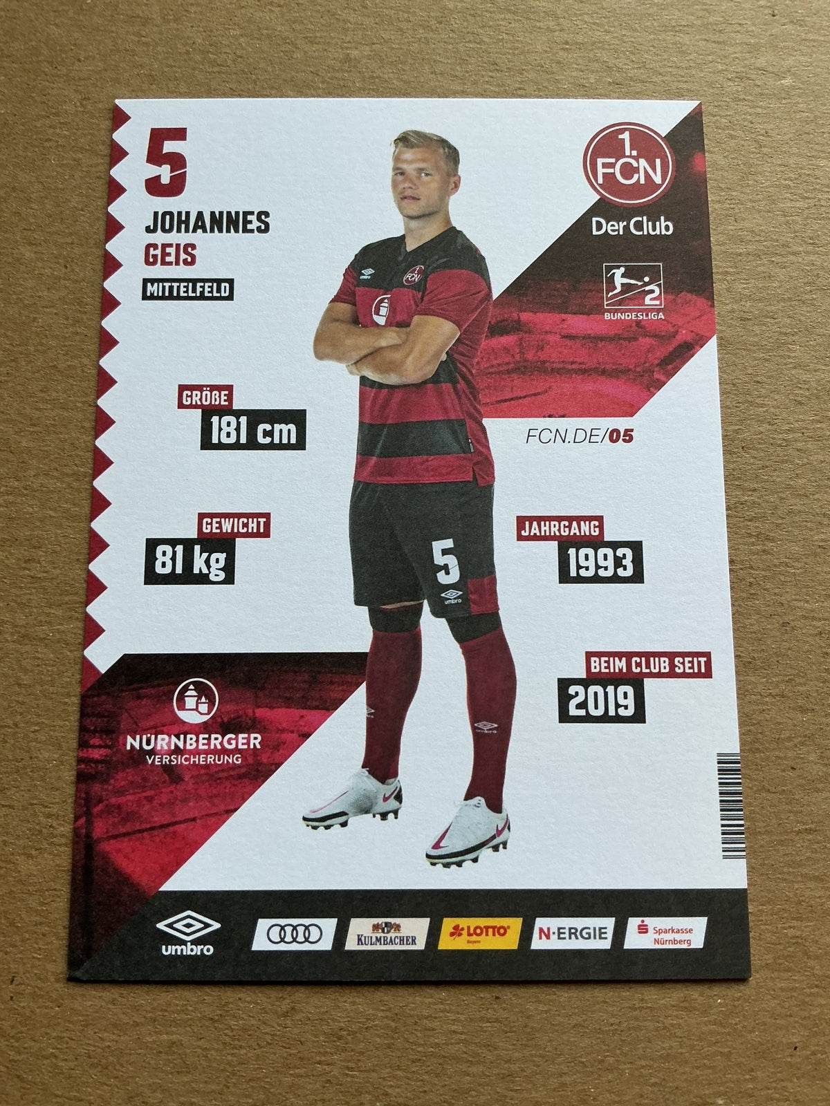 Johannes Geis, Germany 🇩🇪 1.FC Nürnberg 2020/21 hand signed - Autographs-World