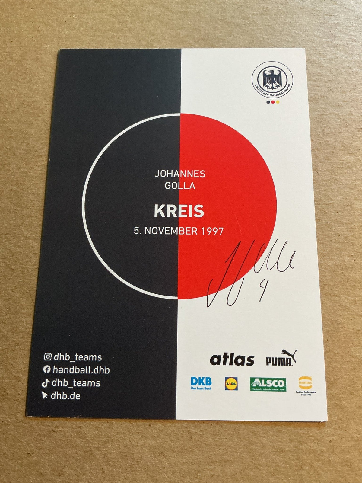 Johannes Golla, Germany 🇩🇪 Handball Sports 2025 hand signed - Autographs-World