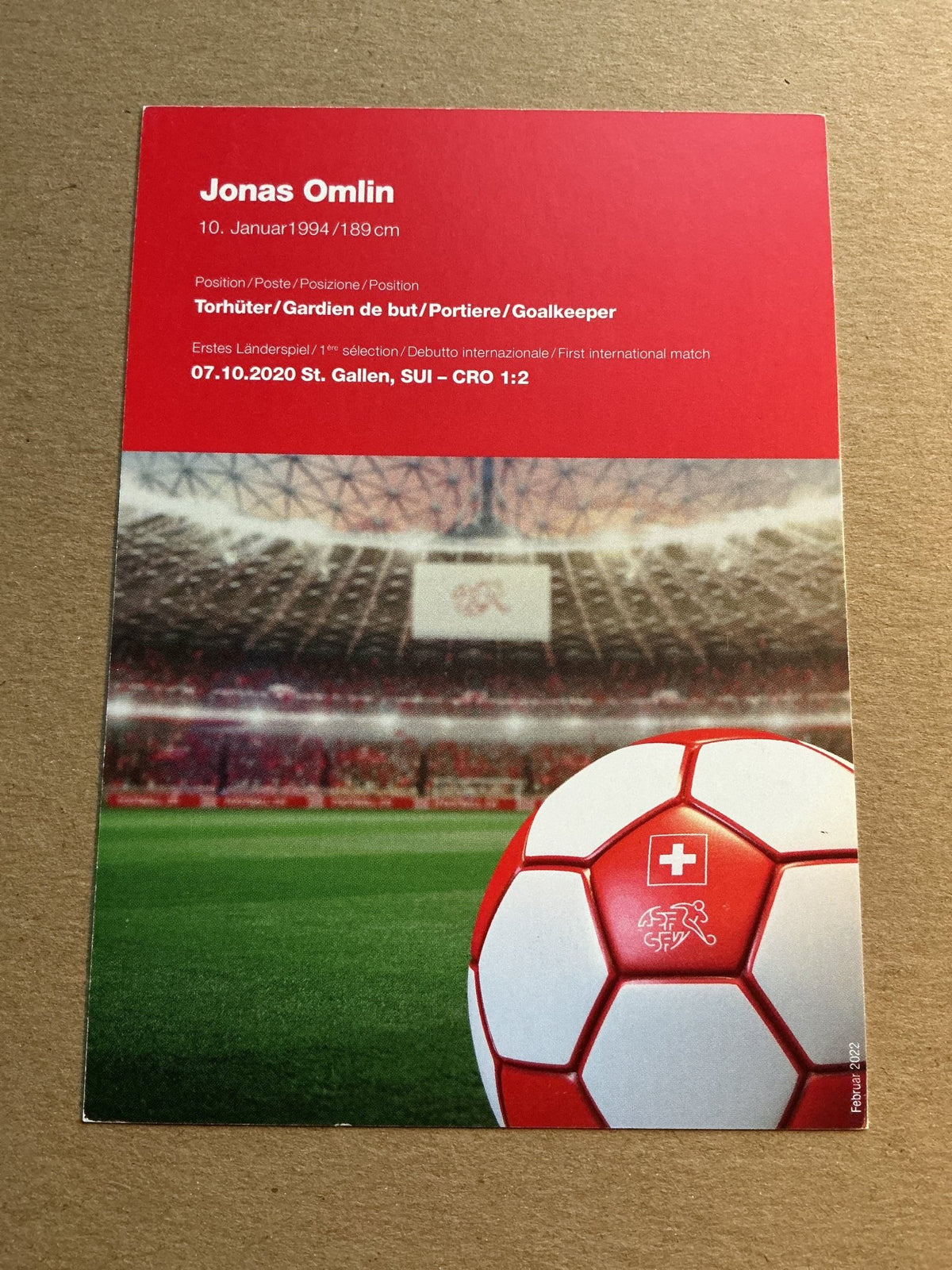 Jonas Omlin, Switzerland 🇨🇠2021 hand signed - Autographs-World
