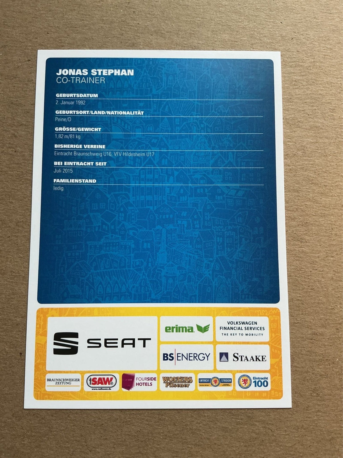 Jonas Stephan, Germany 🇩🇪 Eintracht Braunschweig 2018/19 hand signed - Autographs-World