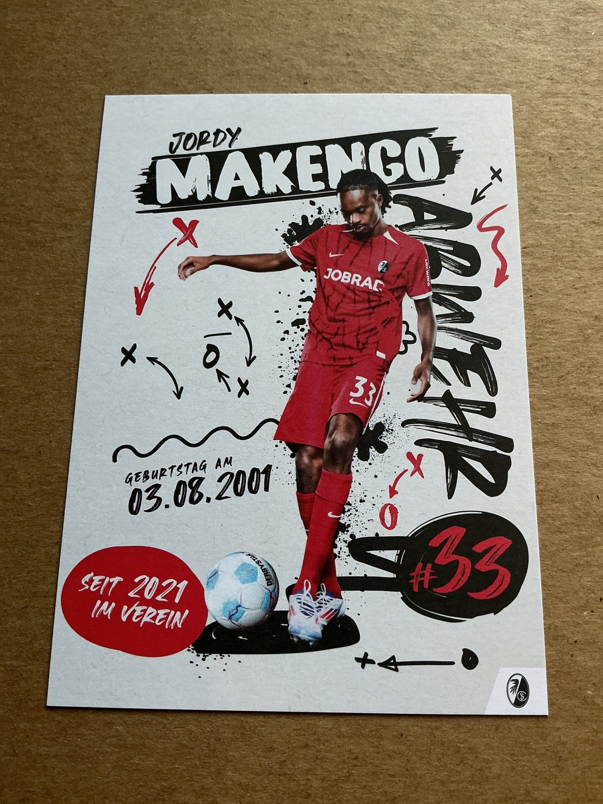 Jordy Makengo, France 🇫🇷 SC Freiburg 2024/25 hand signed - Autographs-World