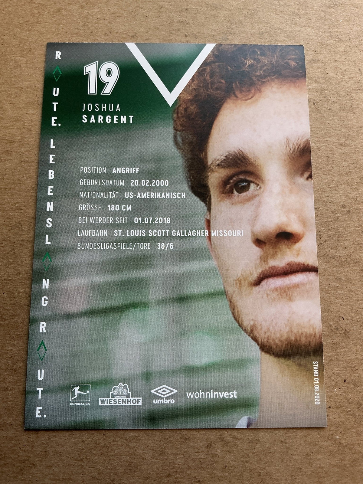 Joshua Sargent, USA 🇺🇸 SV Werder Bremen 2020/21 hand signed - Autographs-World