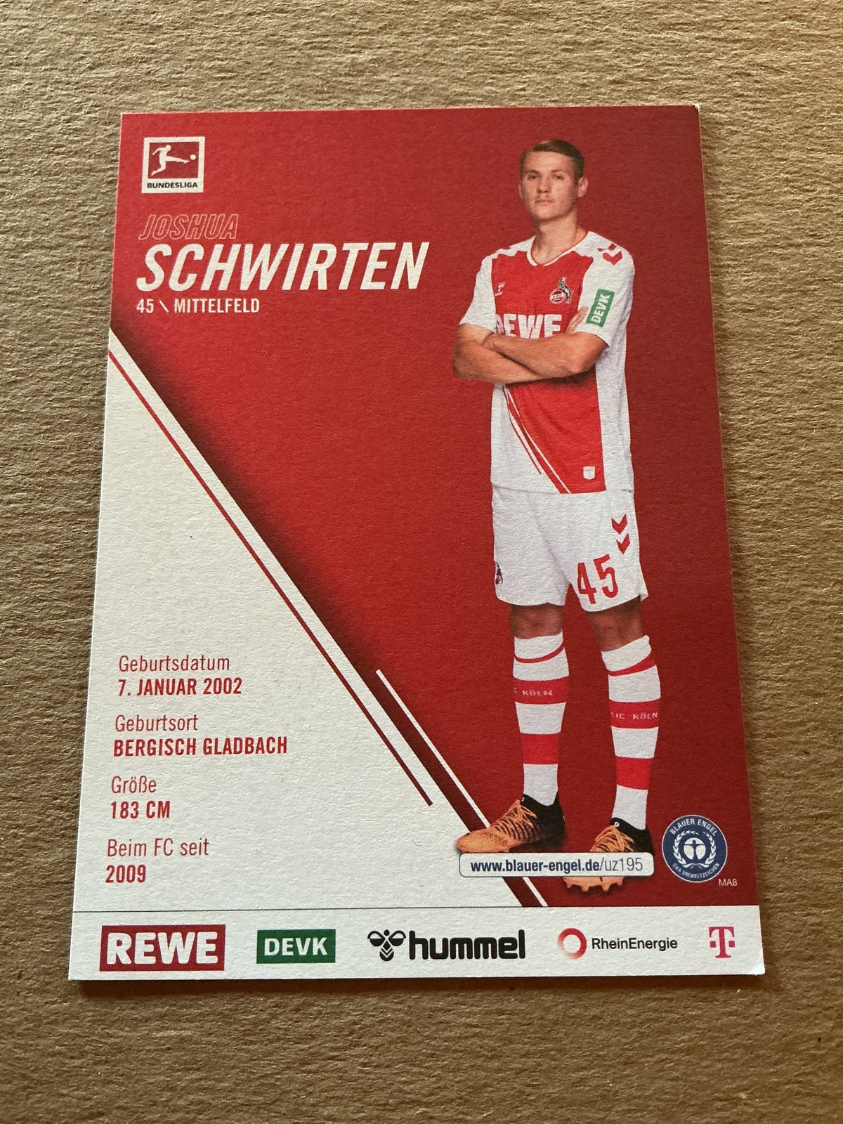 Joshua Schwirten, Germany 🇩🇪 1.FC Köln 2022/23 hand signed - Autographs-World