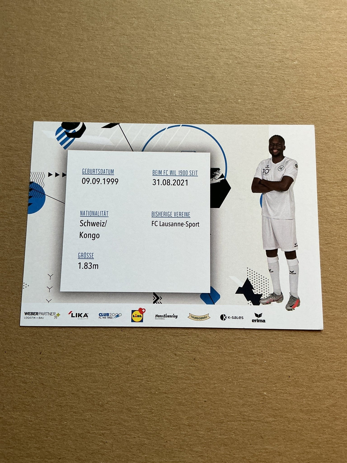 Josias Lukembila, Switzerland 🇨🇠FC Wil 2022/23 hand signed - Autographs-World