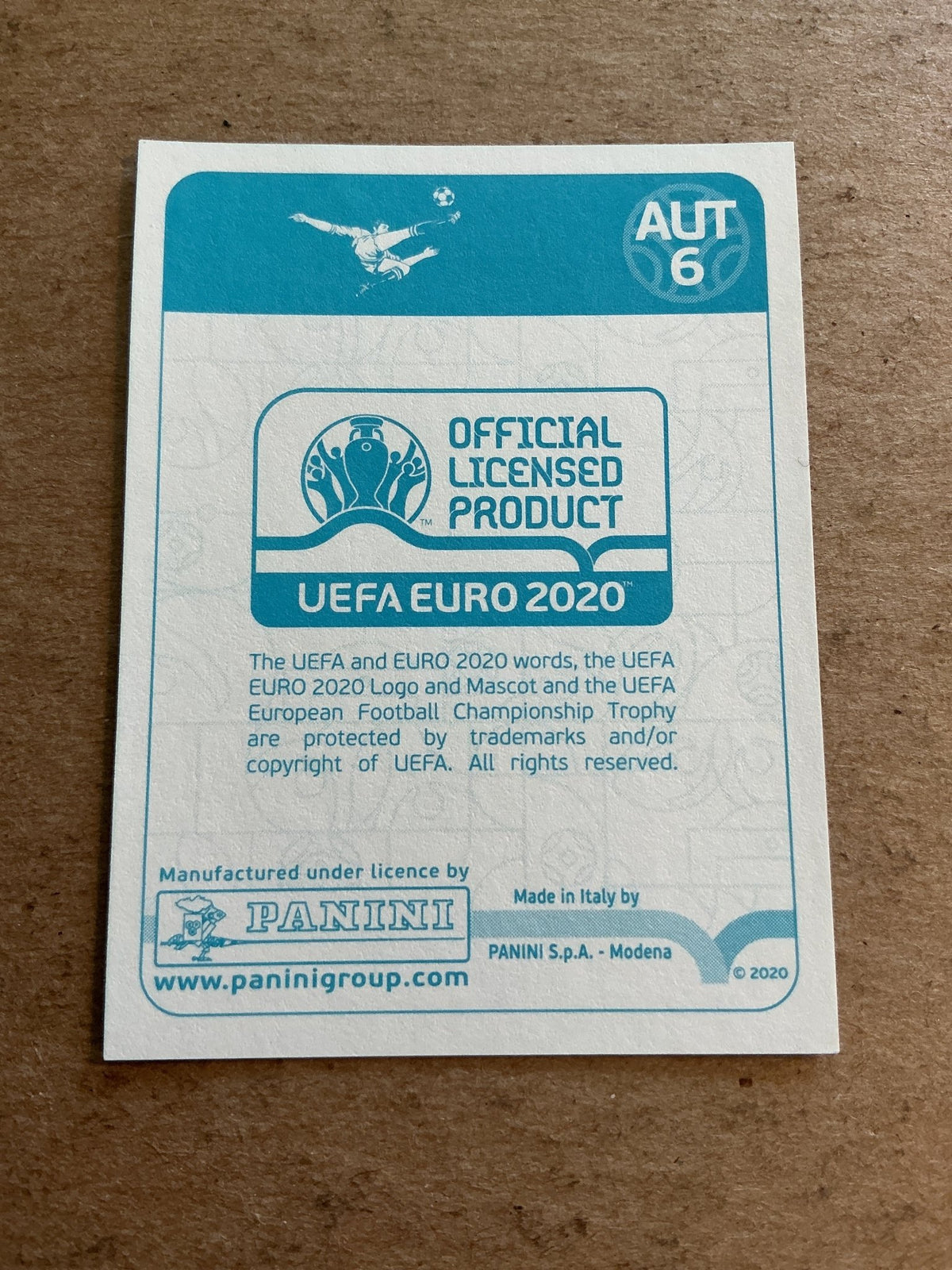 Julian Baumgartlinger, Austria 🇦🇹 UEFA Euro 2020 Panini hand signed - Autographs-World