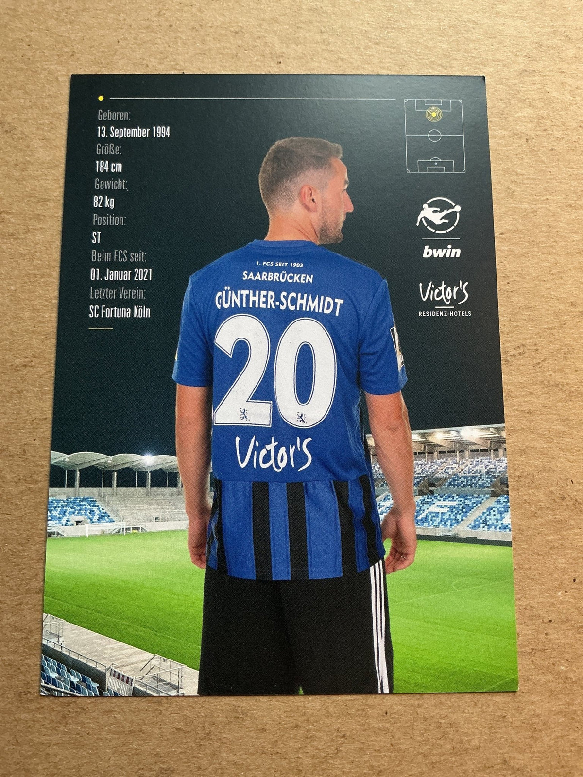 Julian Günther-Schmidt, Germany 🇩🇪 1.FC Saarbrücken 2021/22 hand signed - Autographs-World