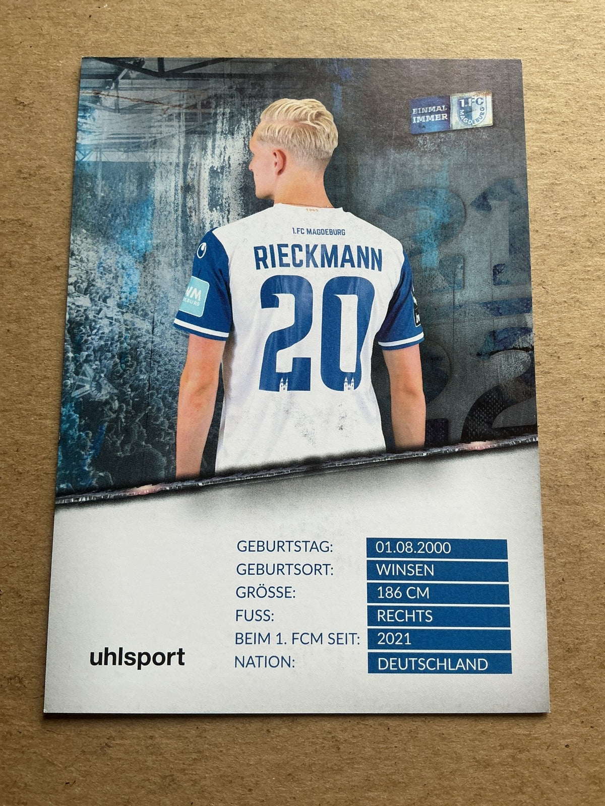 Julian Rieckmann, Germany 🇩🇪 1.FC Magdeburg 2021/22 hand signed - Autographs-World