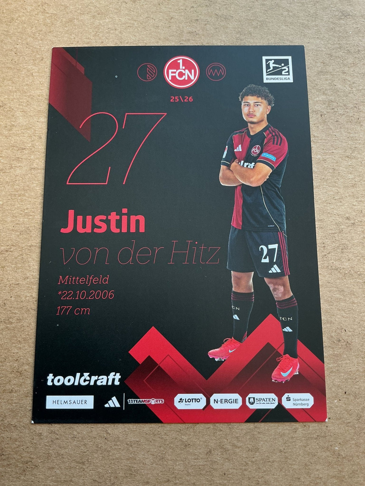 Justin von der Hitz, Germany 🇩🇪 1.FC Nürnberg 2025/26 hand signed - Autographs-World