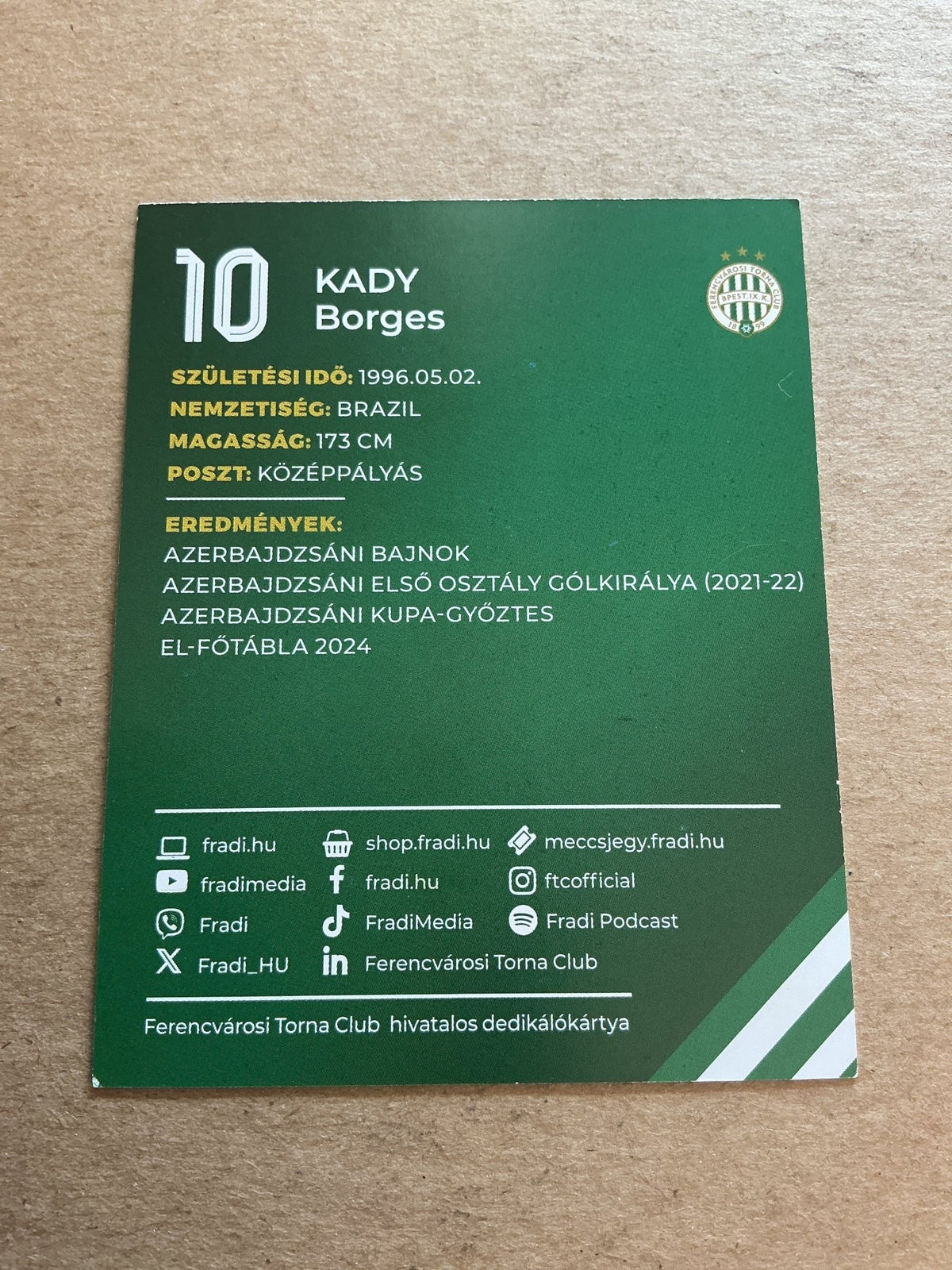 Kady Borges, Brazil 🇧🇷 Ferencvaros TC 2024/25 hand signed - Autographs-World