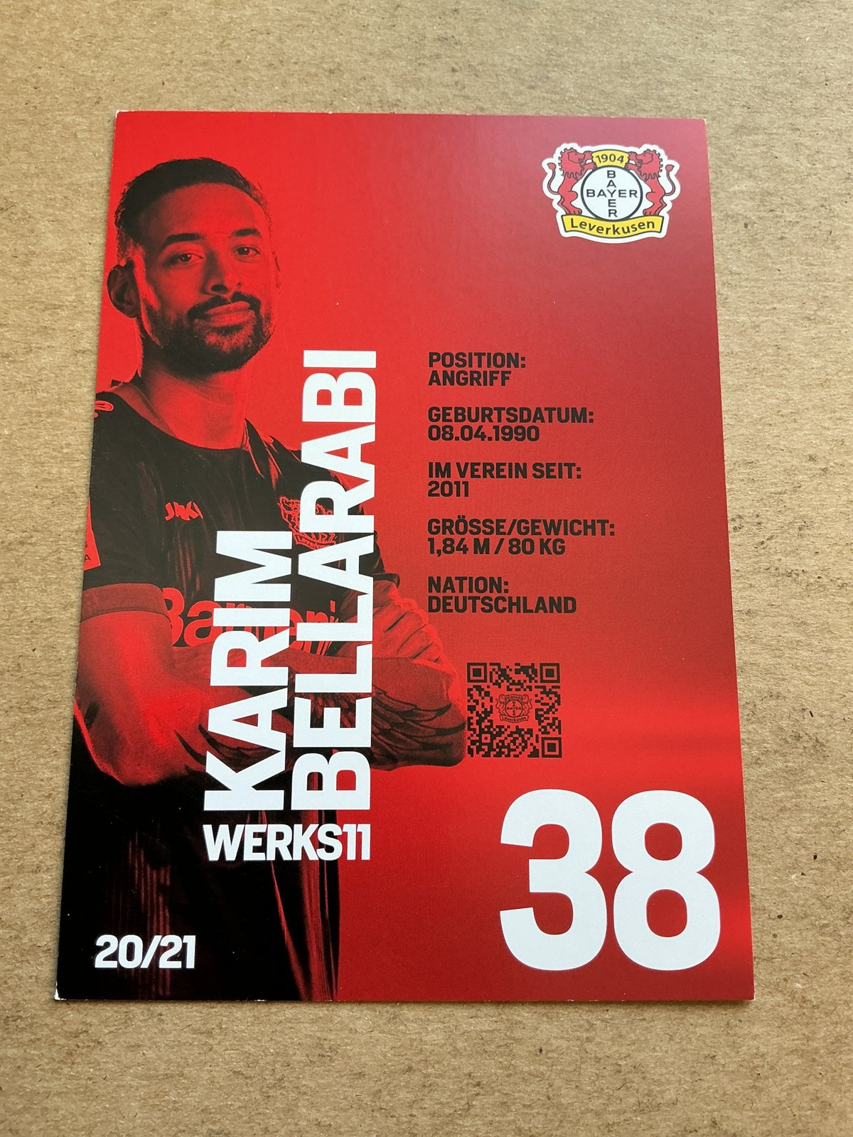 Karim Bellarabi, Germany 🇩🇪 Bayer 04 Leverkusen 2020/21 hand signed - Autographs-World