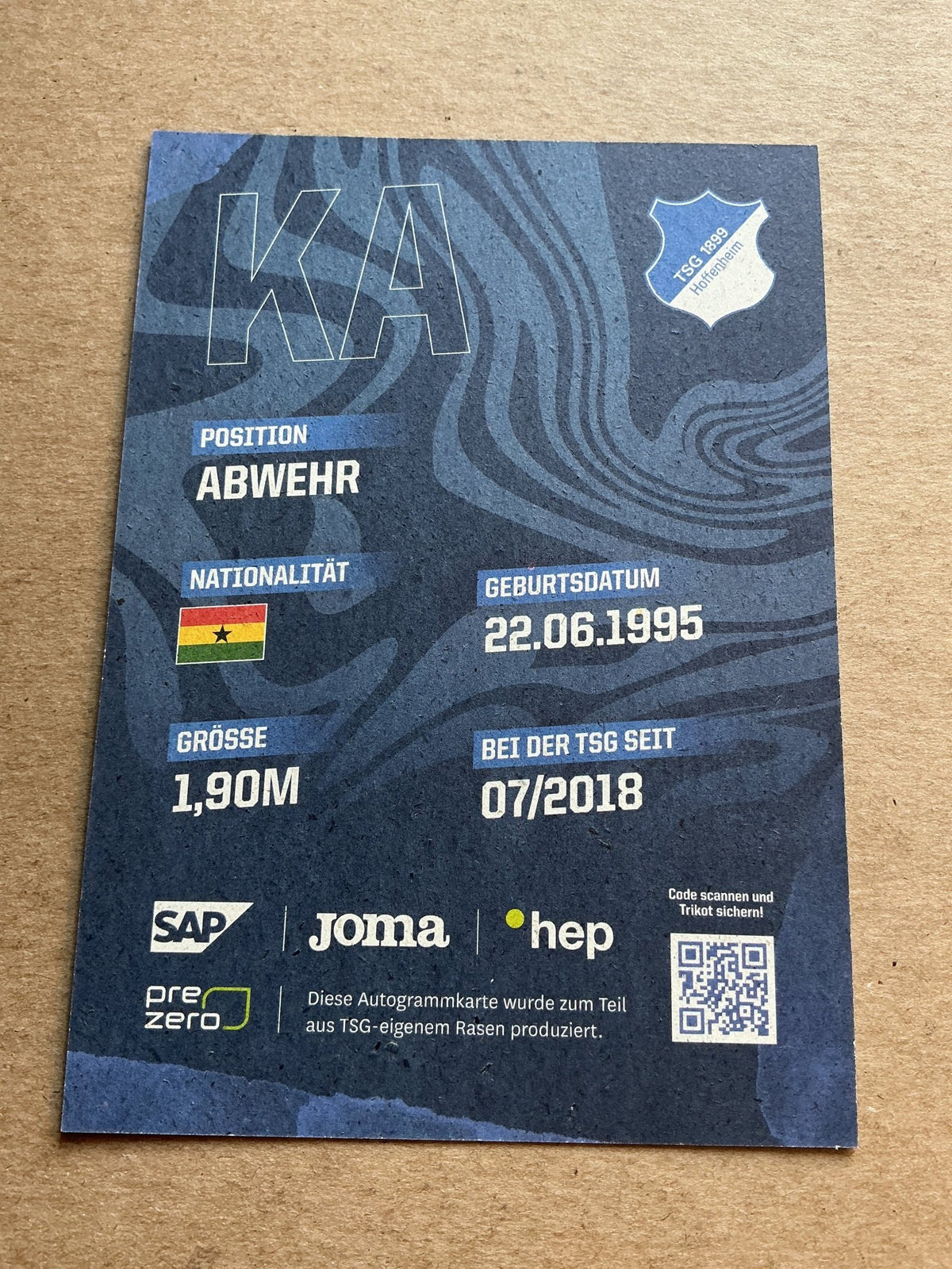 Kasim Adams, Ghana 🇬🇠TSG 1899 Hoffenheim 2023/24 hand signed - Autographs-World
