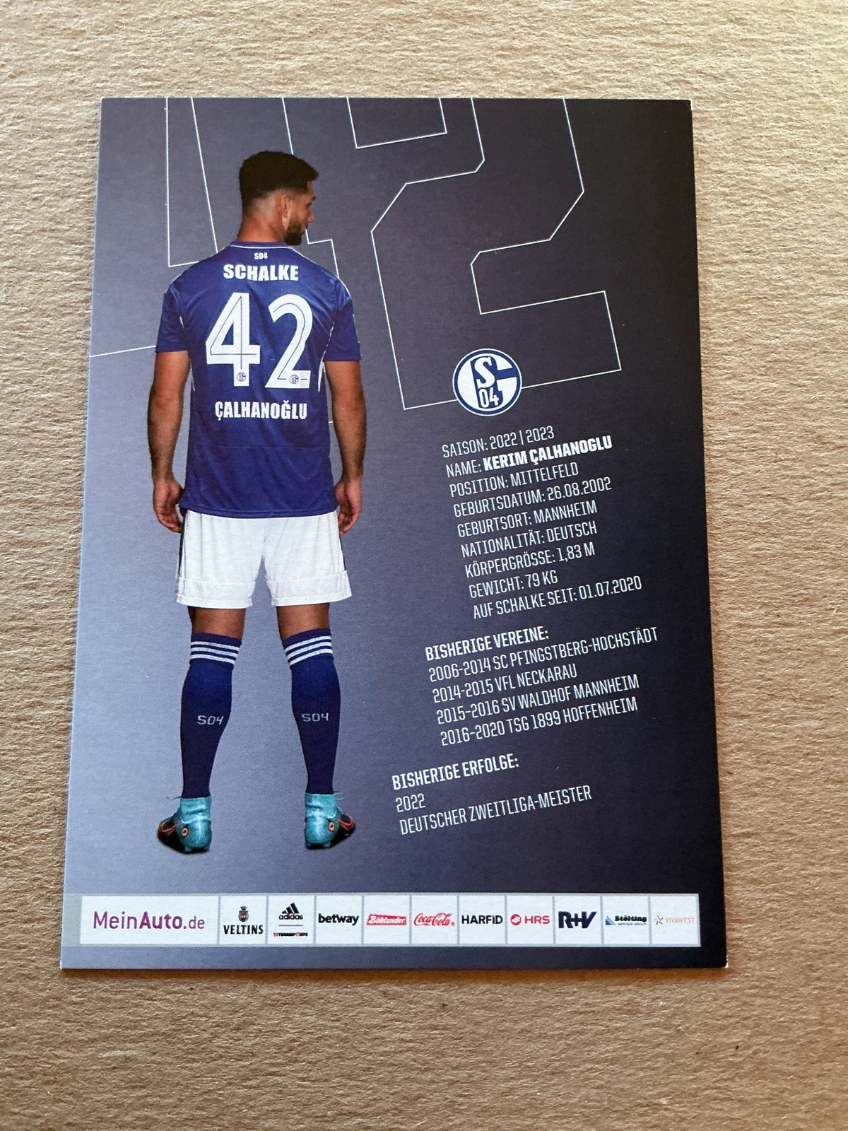 Kerim Çalhanoglu, Germany 🇩🇪 FC Schalke 04 2022/23 hand signed - Autographs-World