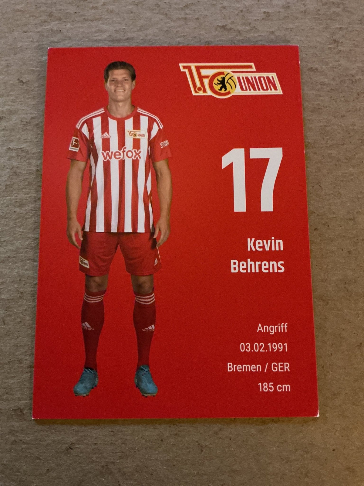 Kevin Behrens, Germany 🇩🇪 1.FC Union Berlin 2022/23 hand signed - Autographs-World