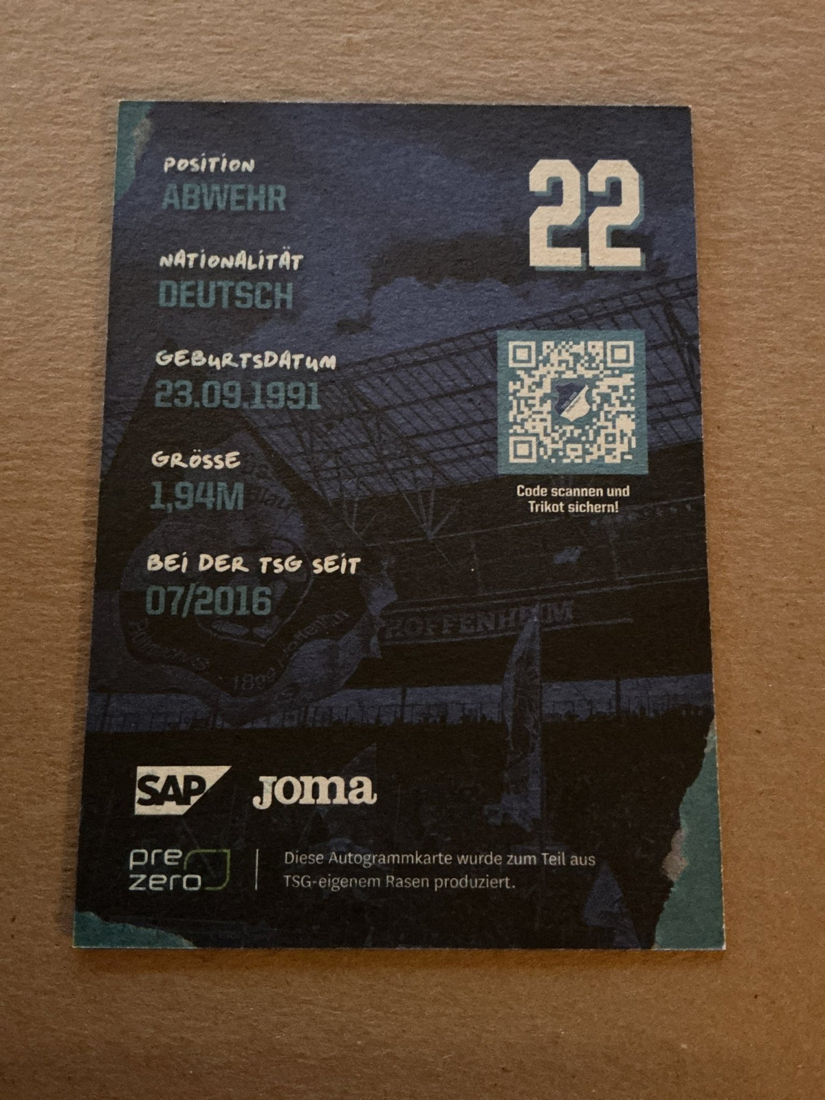 Kevin Vogt, Germany 🇩🇪 TSG 1899 Hoffenheim 2022/23 hand signed - Autographs-World