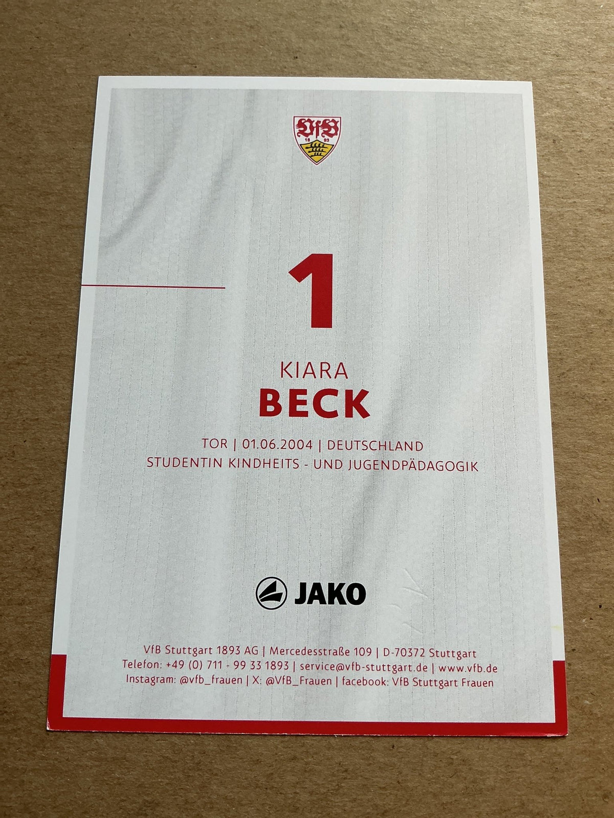Kiara Beck, Germany 🇩🇪 VfB Stuttgart 2024/25 hand signed - Autographs-World