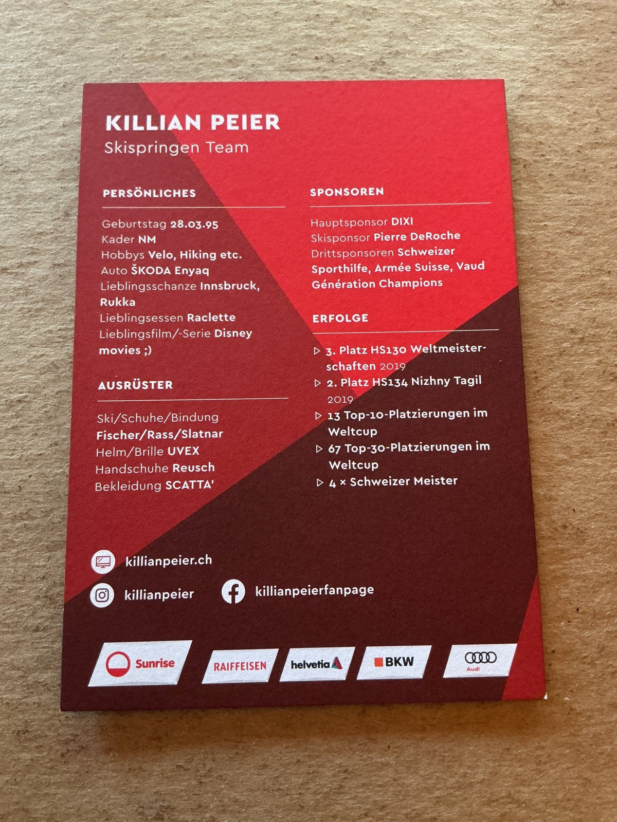 Killian Peier, Switzerland 🇨🇠Ski Jumping 2023/24 hand signed - Autographs-World