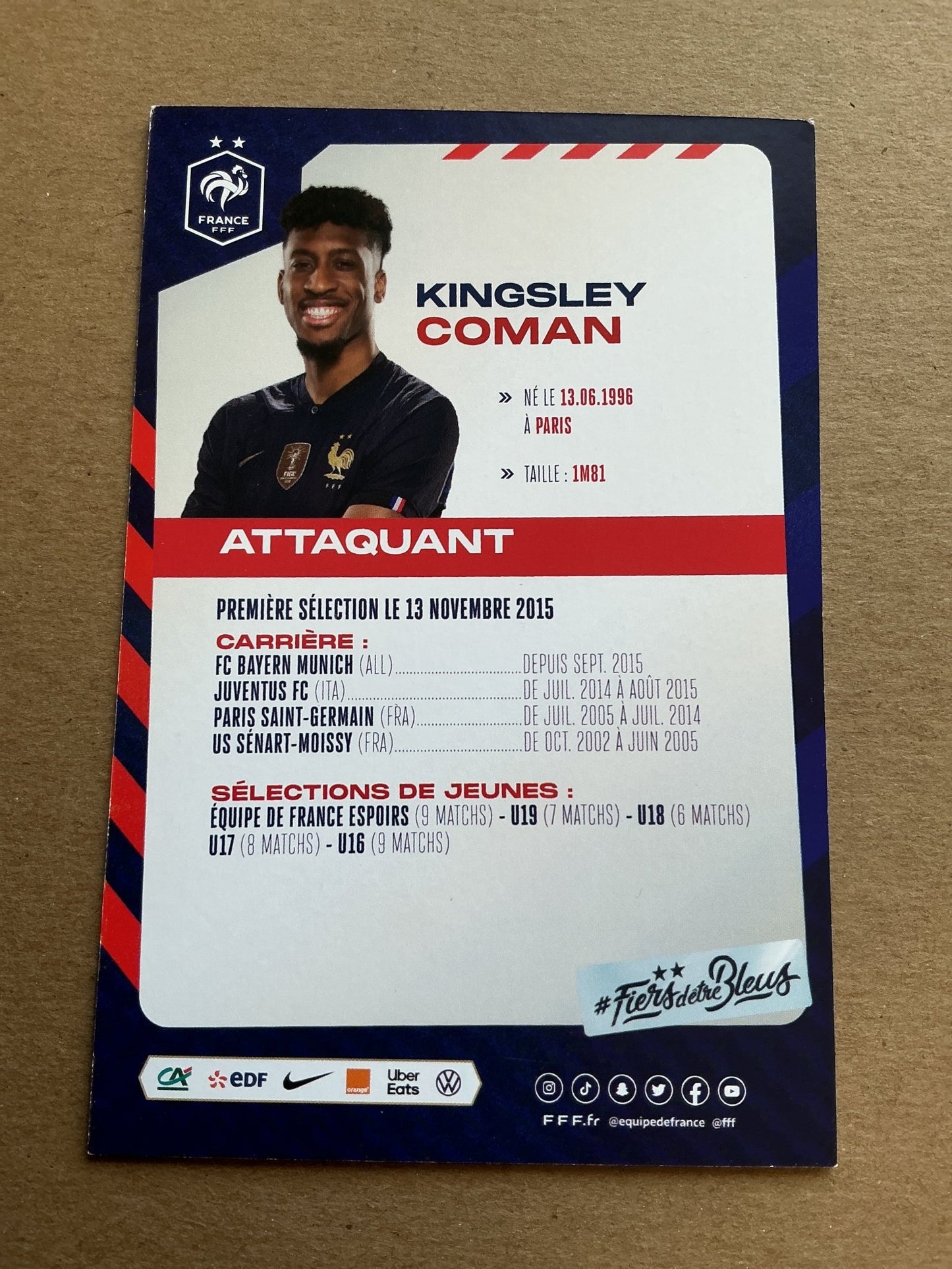 Kingsley Coman, France 🇫🇷 FIFA World Cup 2022 hand signed - Autographs-World