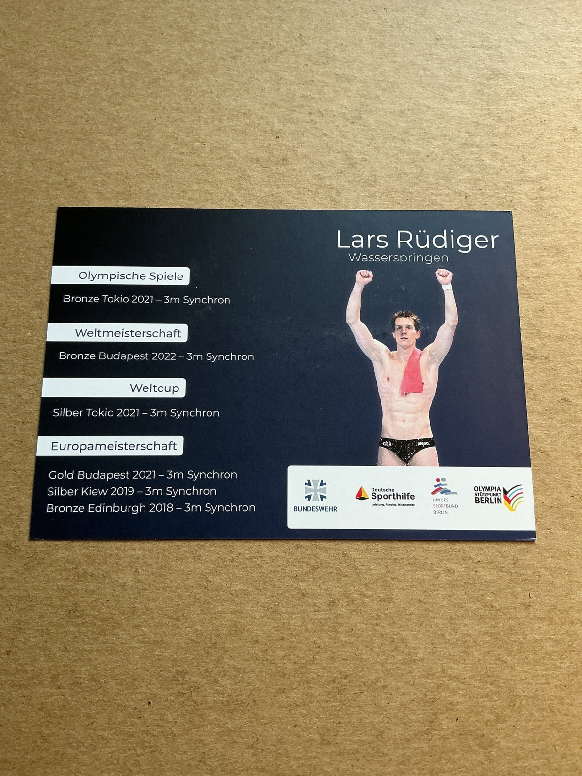 Lars Rüdiger, Germany 🇩🇪 Diving Summer Olympics 2024 hand signed - Autographs-World