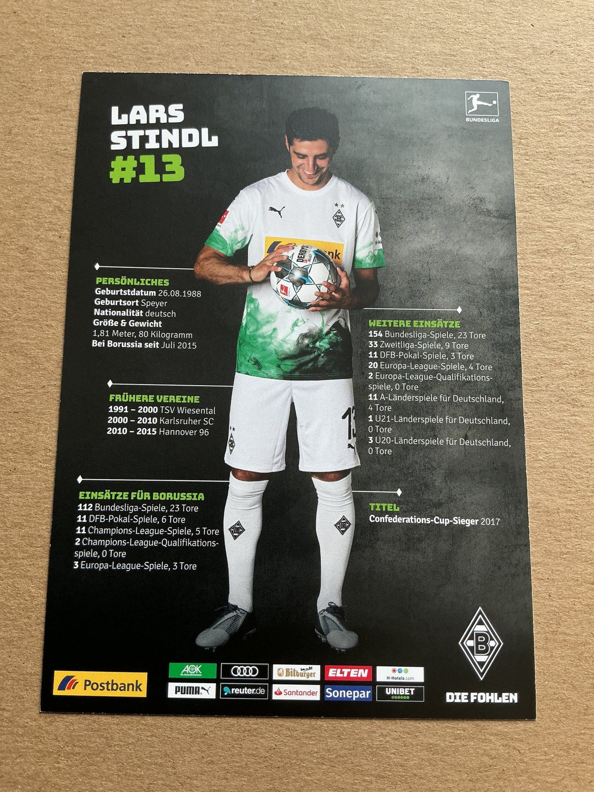 Lars Stindl, Germany 🇩🇪 Borussia Mönchengladbach 2019/20 hand signed - Autographs-World